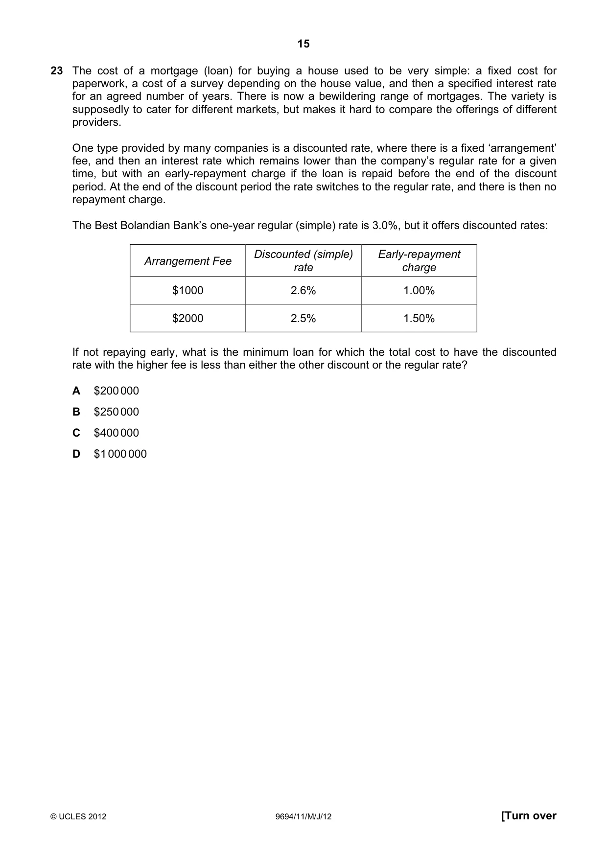 Cambridge A Level Thinking Skills 9694 2012 May/June Paper 1 · Variant 1 question paper, page 15 of 20