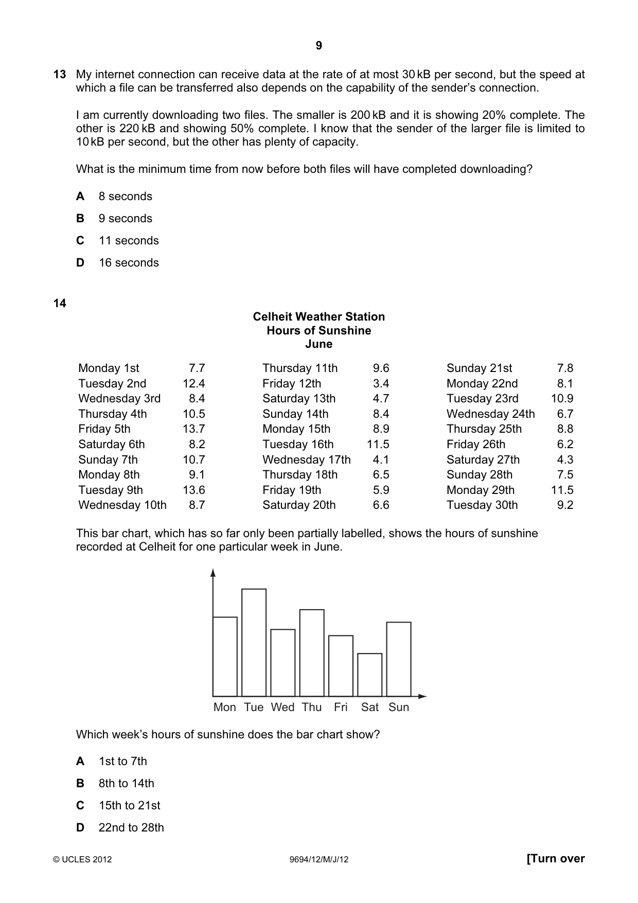 Cambridge A Level Thinking Skills 9694 2012 May/June Paper 1 · Variant 2 question paper, page 9 of 20