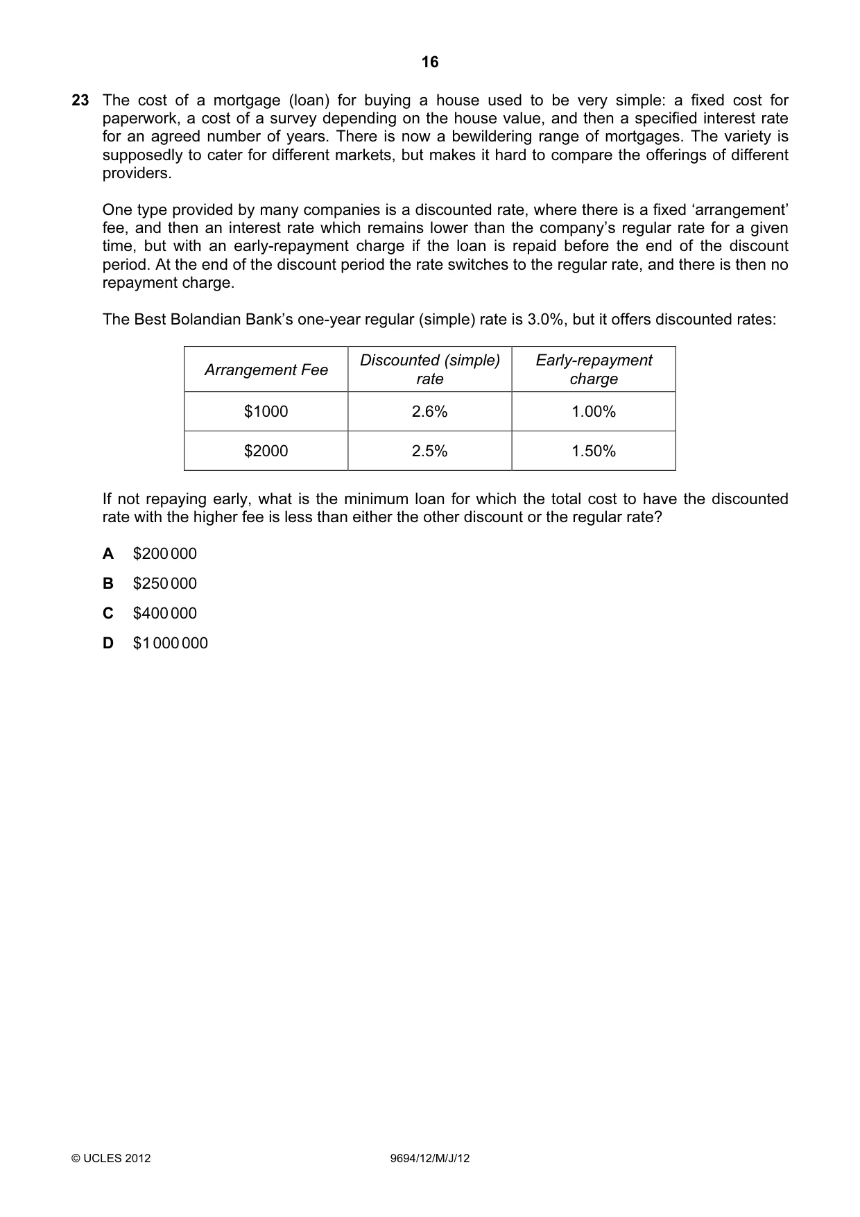 Cambridge A Level Thinking Skills 9694 2012 May/June Paper 1 · Variant 2 question paper, page 16 of 20