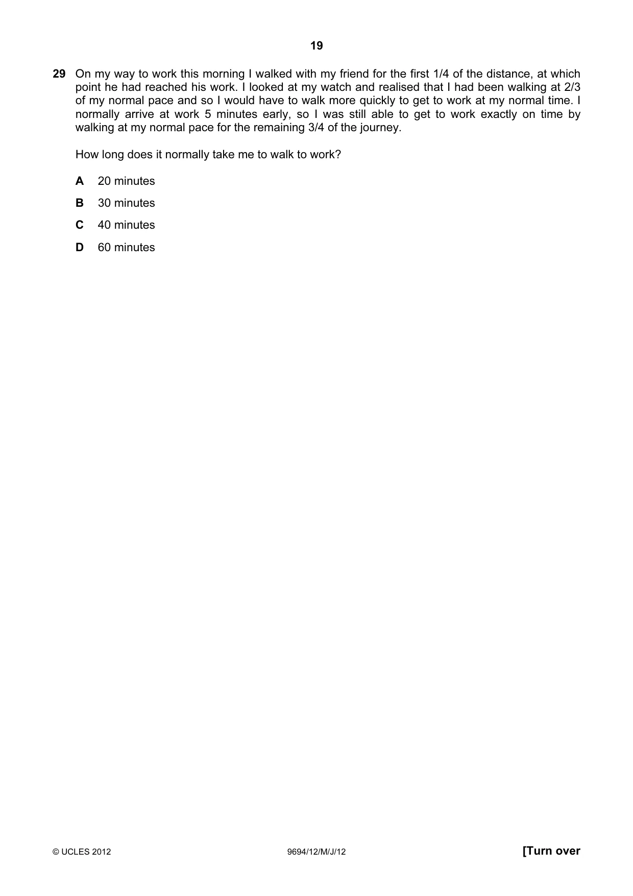 Cambridge A Level Thinking Skills 9694 2012 May/June Paper 1 · Variant 2 question paper, page 19 of 20