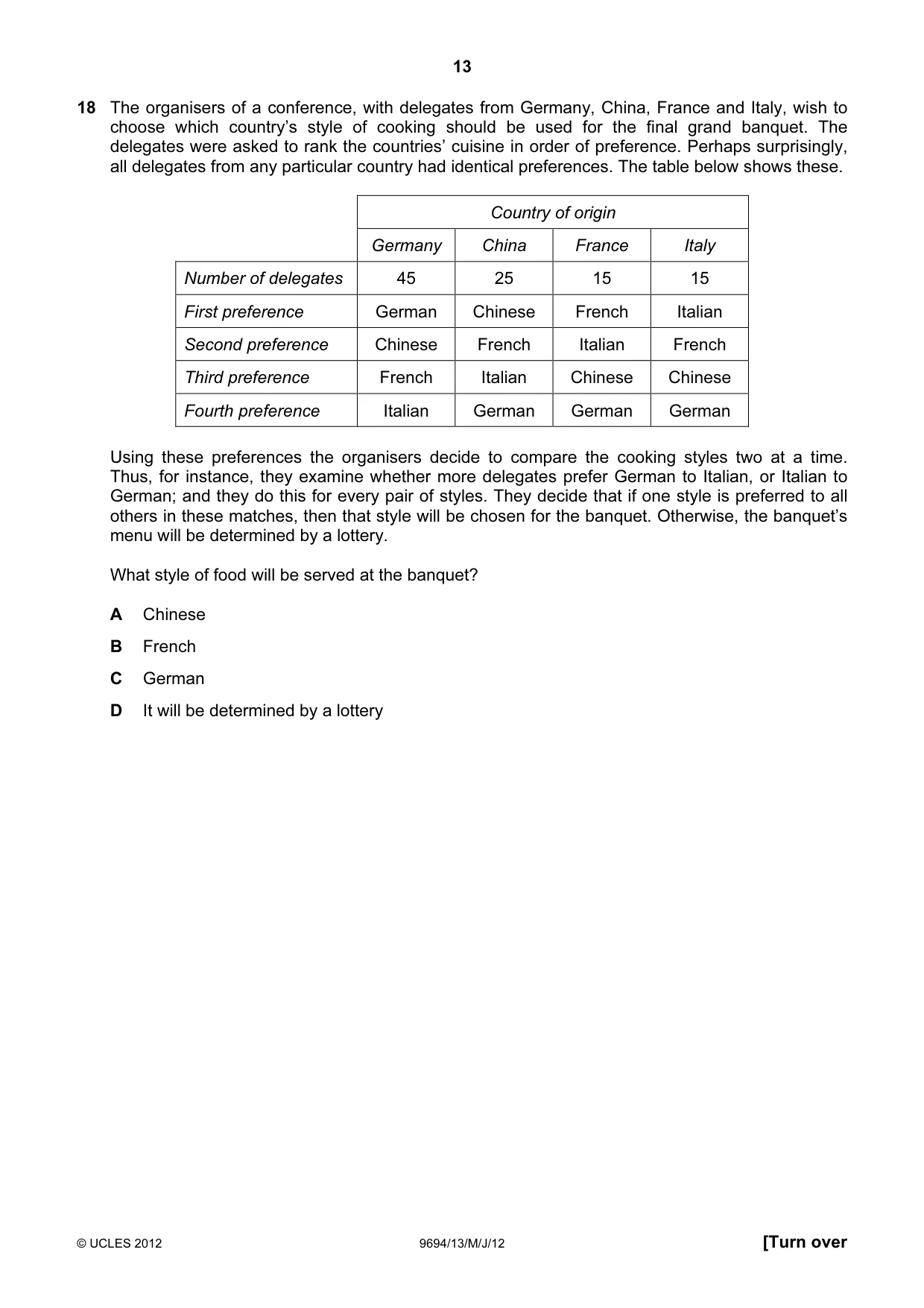 Cambridge A Level Thinking Skills 9694 2012 May/June Paper 1 · Variant 3 question paper, page 13 of 20