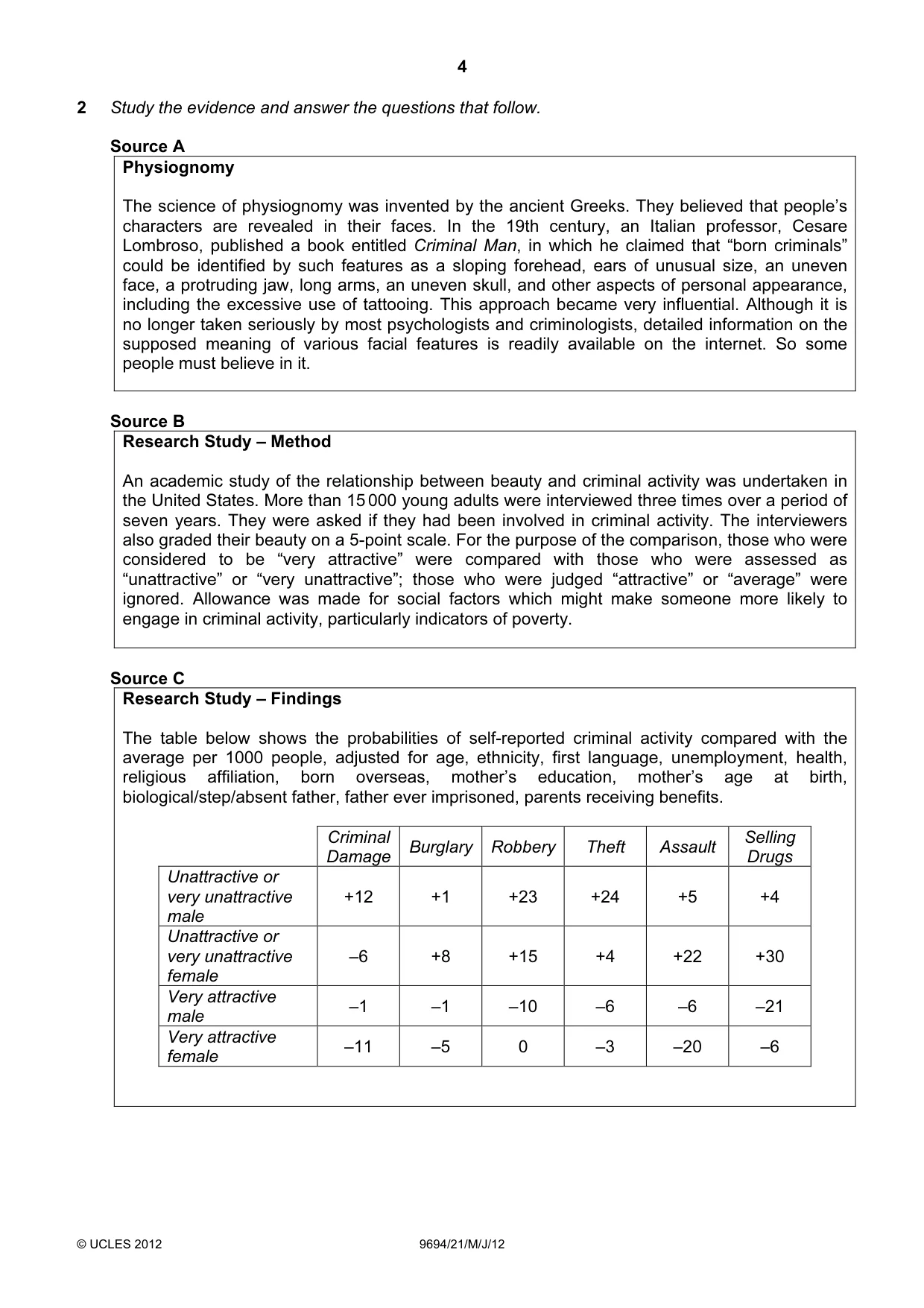 Cambridge A Level Thinking Skills 9694 2012 May/June Paper 2 · Variant 1 question paper, page 4 of 8
