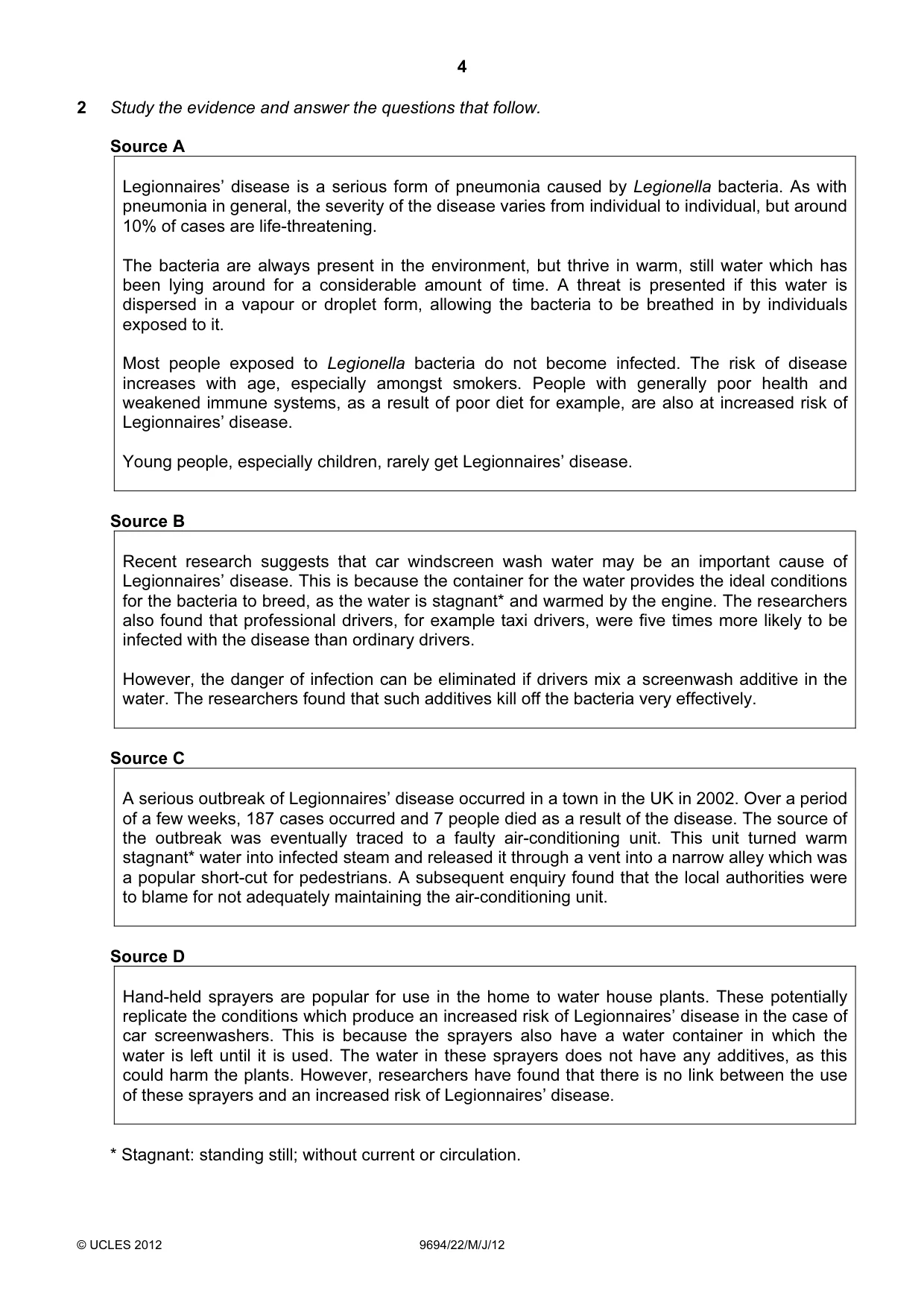 Cambridge A Level Thinking Skills 9694 2012 May/June Paper 2 · Variant 2 question paper, page 4 of 8