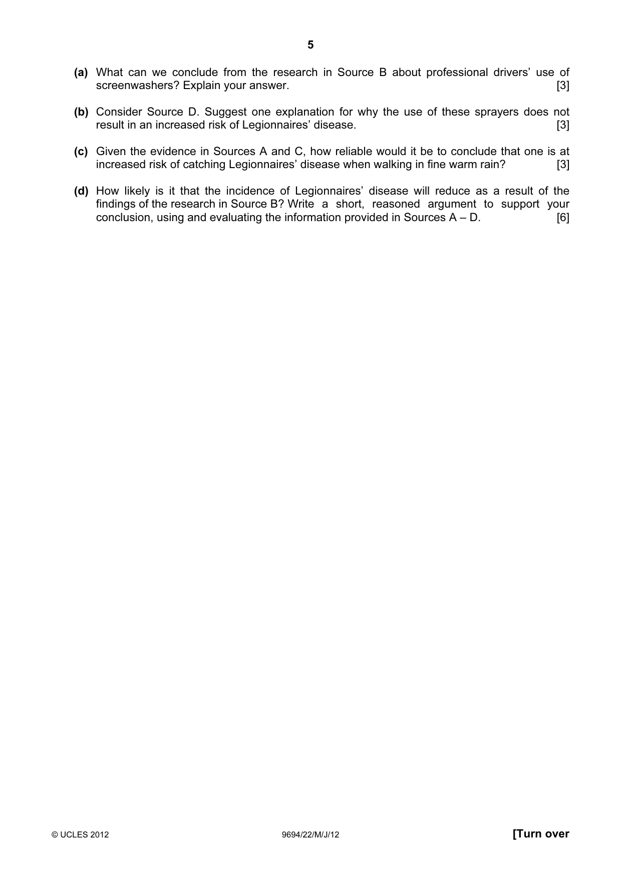 Cambridge A Level Thinking Skills 9694 2012 May/June Paper 2 · Variant 2 question paper, page 5 of 8