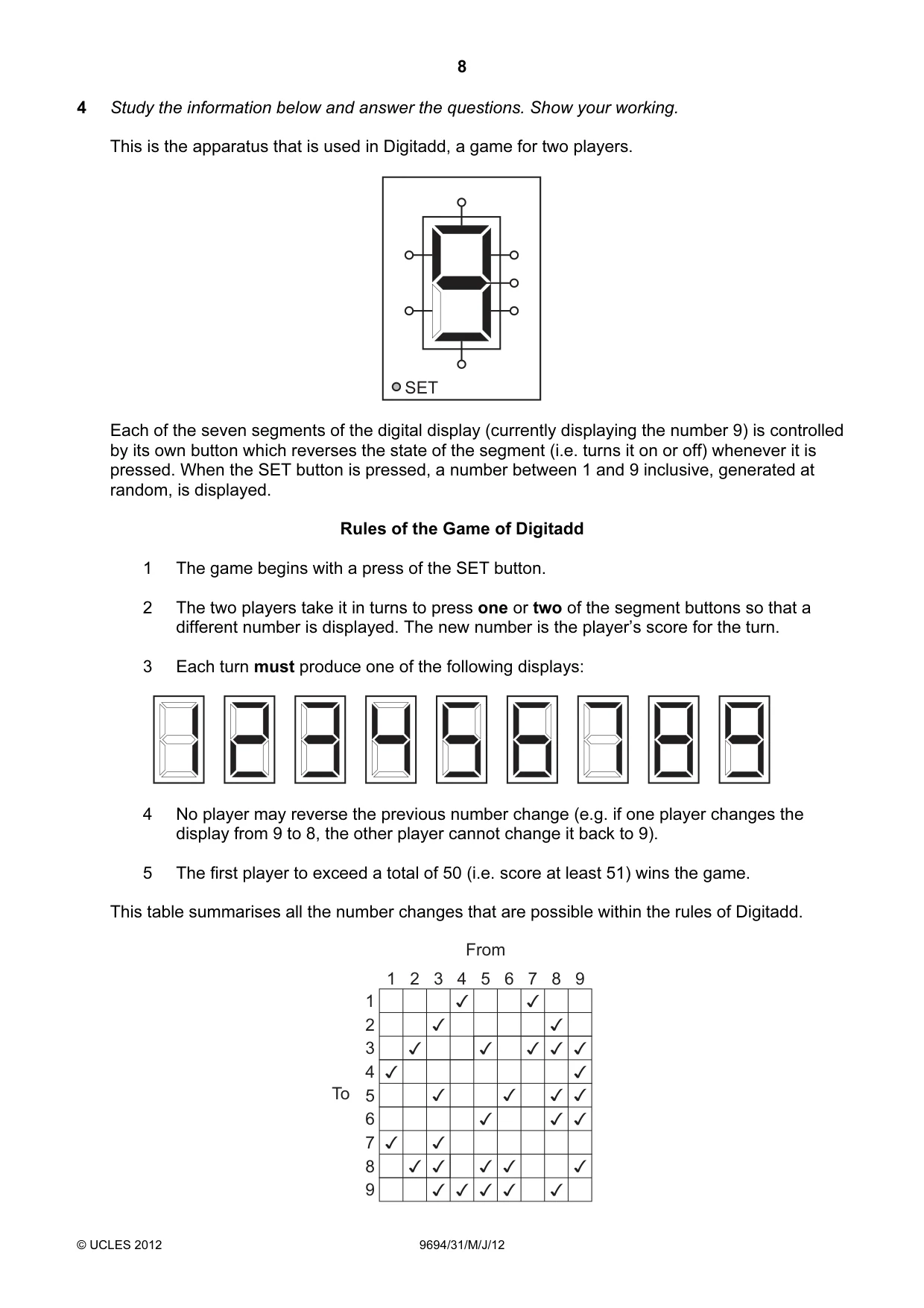 Cambridge A Level Thinking Skills 9694 2012 May/June Paper 3 · Variant 1 question paper, page 8 of 12