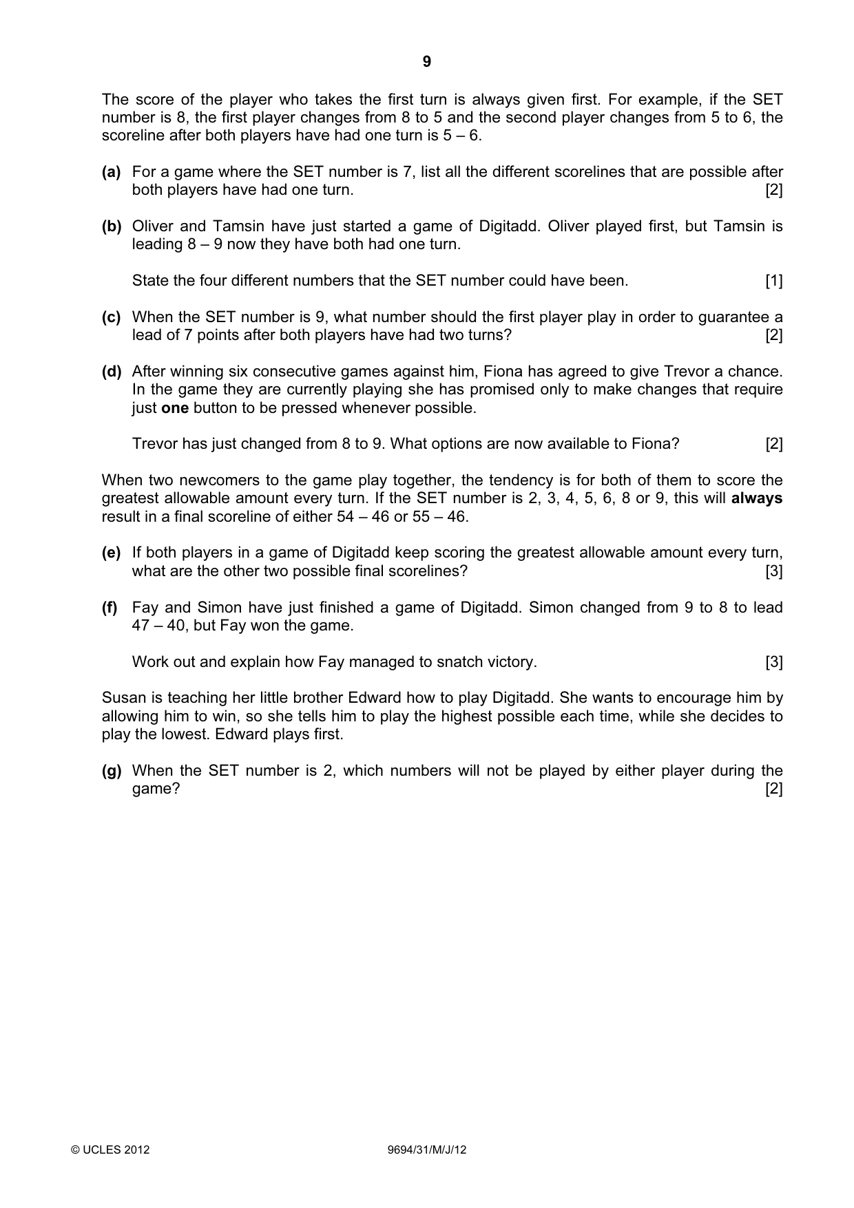 Cambridge A Level Thinking Skills 9694 2012 May/June Paper 3 · Variant 1 question paper, page 9 of 12