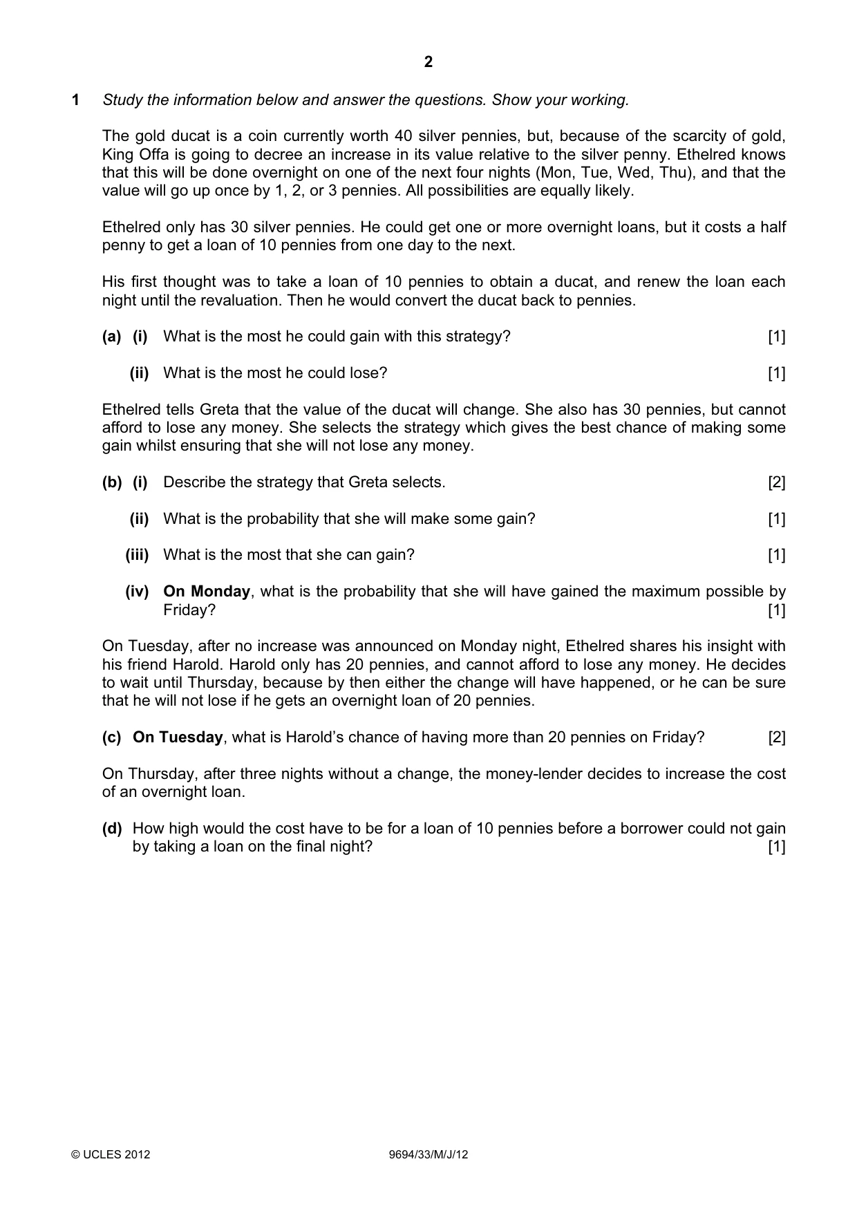 Cambridge A Level Thinking Skills 9694 2012 May/June Paper 3 · Variant 3 question paper, page 2 of 12