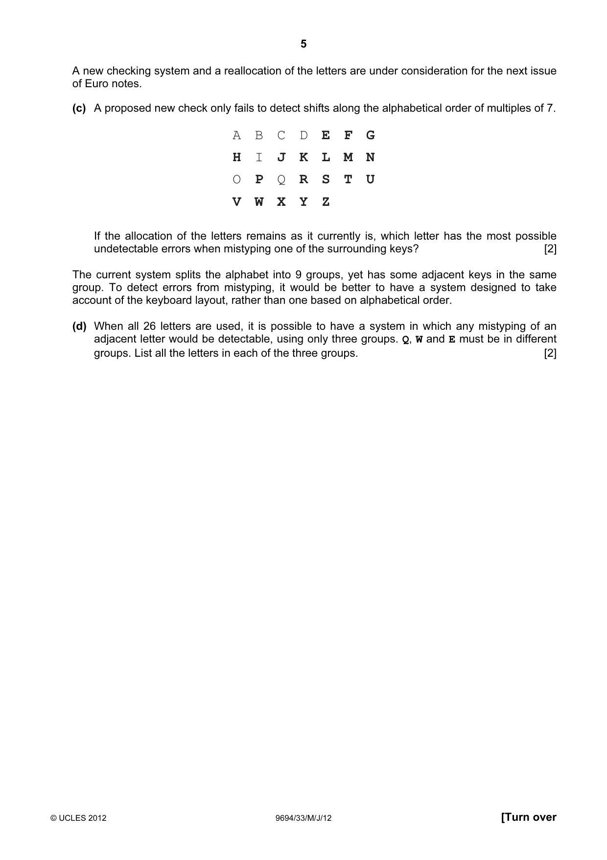 Cambridge A Level Thinking Skills 9694 2012 May/June Paper 3 · Variant 3 question paper, page 5 of 12