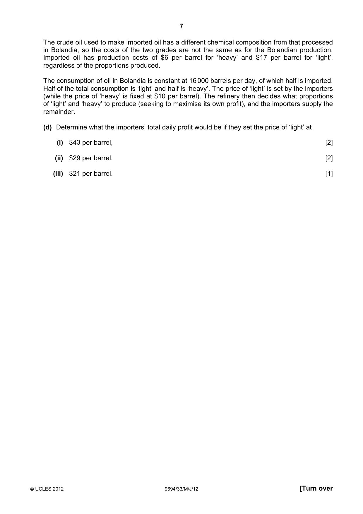 Cambridge A Level Thinking Skills 9694 2012 May/June Paper 3 · Variant 3 question paper, page 7 of 12