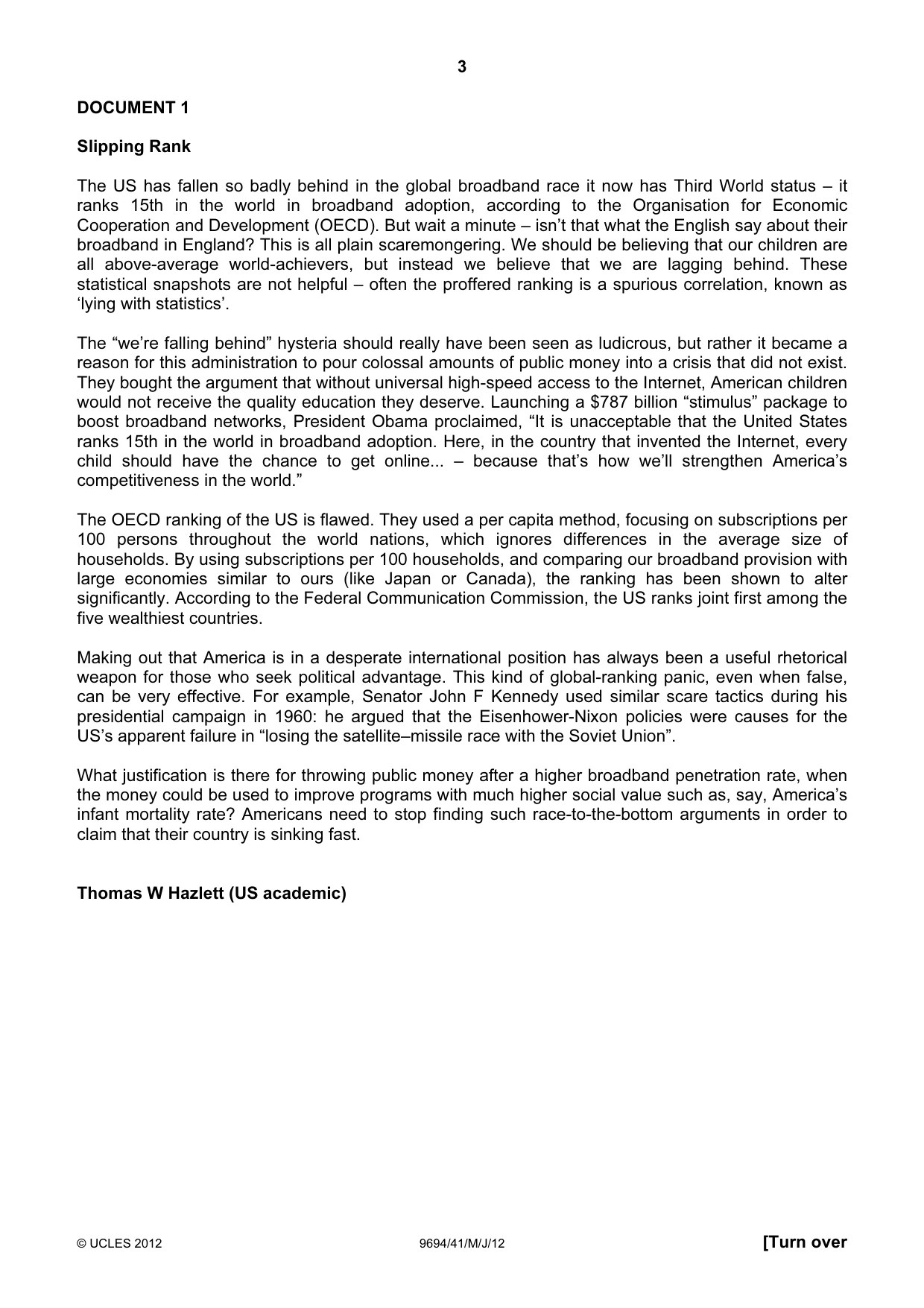 Cambridge A Level Thinking Skills 9694 2012 May/June Paper 4 · Variant 1 question paper, page 3 of 8