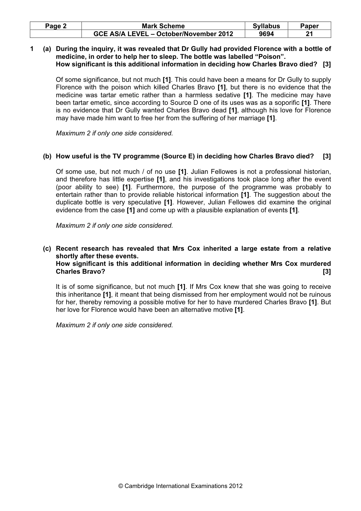 Mark scheme, page 2 of 6