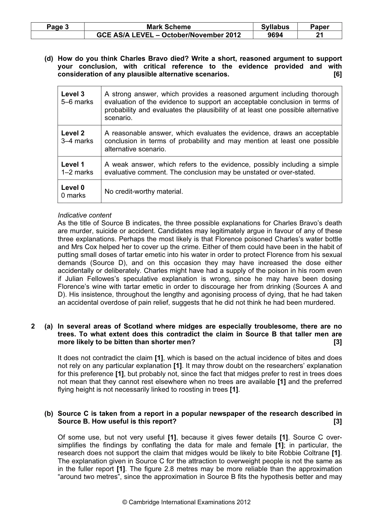Mark scheme, page 3 of 6