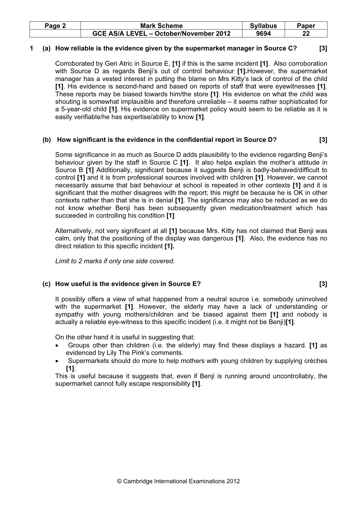 Mark scheme, page 2 of 7