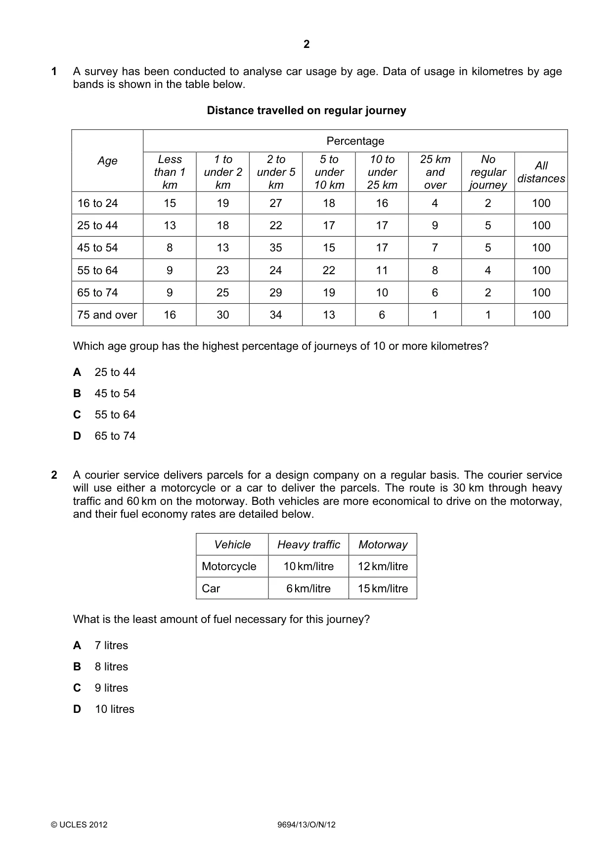 Cambridge A Level Thinking Skills 9694 2012 Oct/Nov Paper 1 · Variant 3 question paper, page 2 of 20