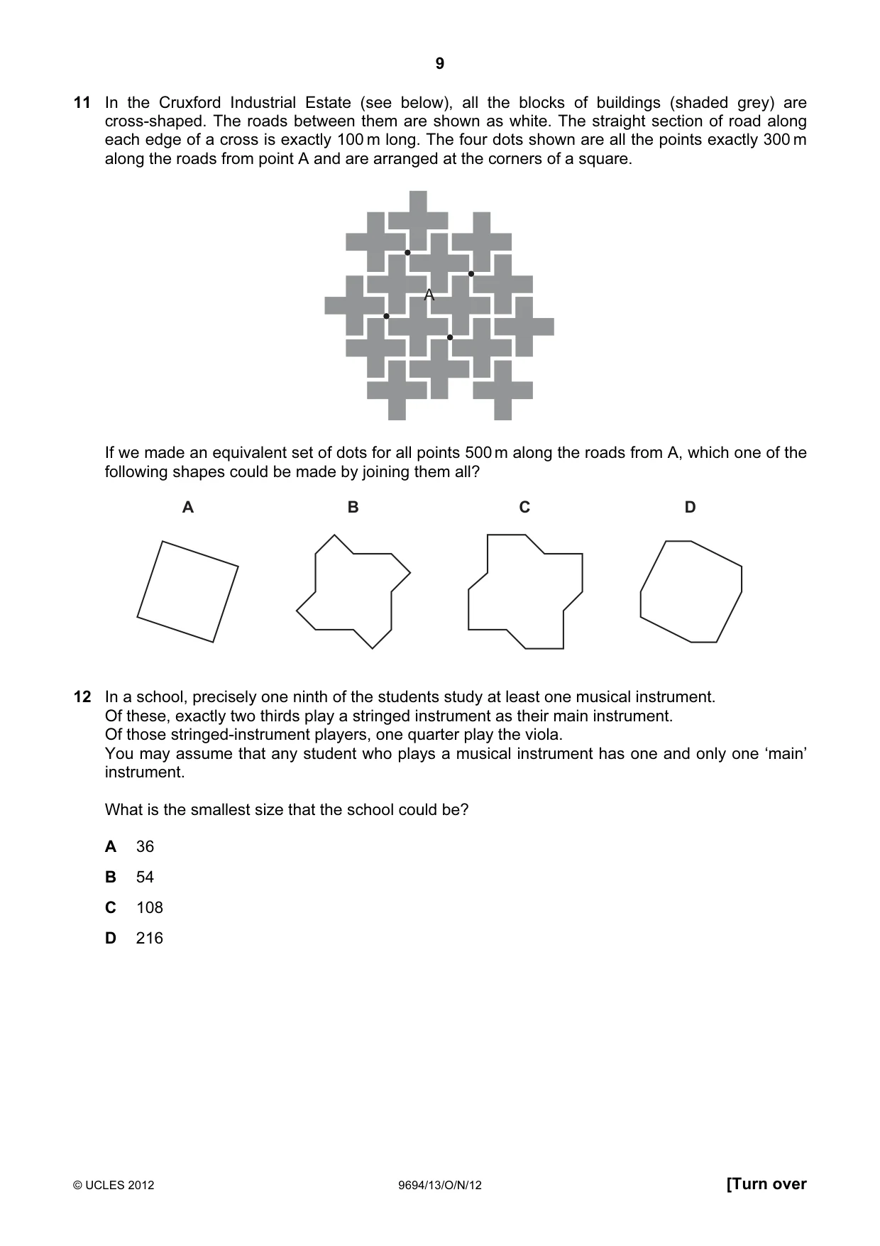 Cambridge A Level Thinking Skills 9694 2012 Oct/Nov Paper 1 · Variant 3 question paper, page 9 of 20