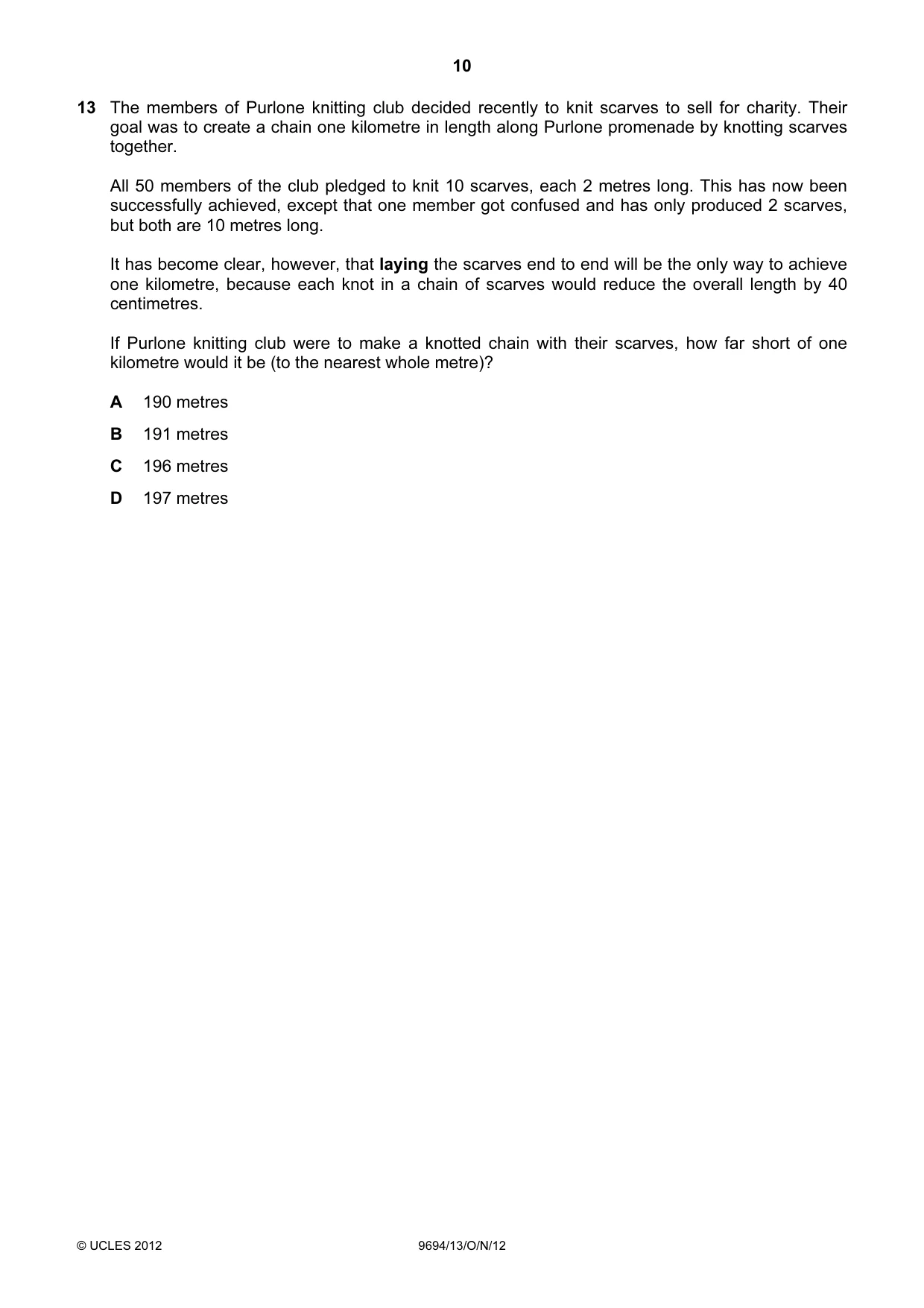 Cambridge A Level Thinking Skills 9694 2012 Oct/Nov Paper 1 · Variant 3 question paper, page 10 of 20