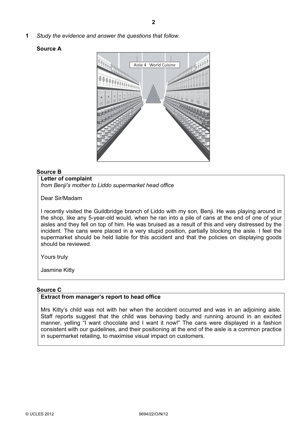 Cambridge A Level Thinking Skills 9694 2012 Oct/Nov Paper 2 · Variant 2 question paper, page 2 of 8