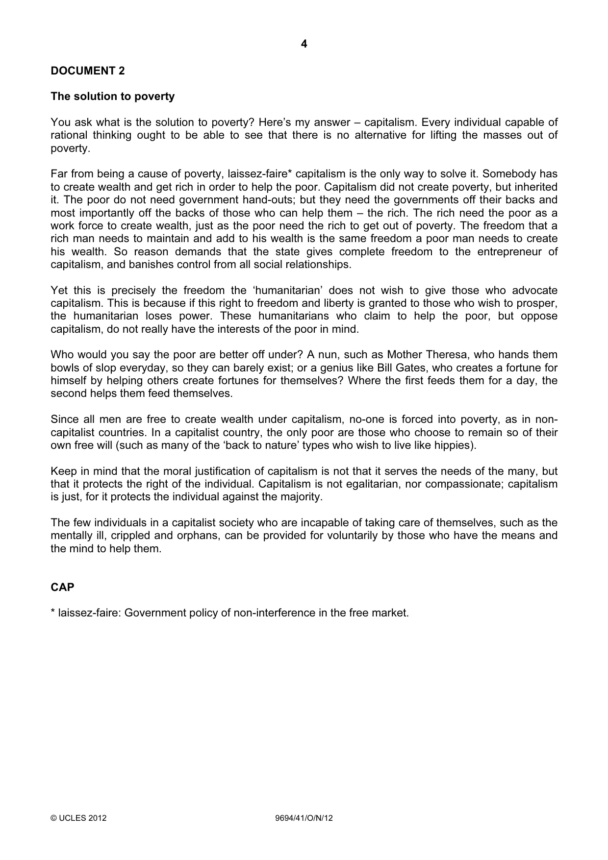 Cambridge A Level Thinking Skills 9694 2012 Oct/Nov Paper 4 · Variant 1 question paper, page 4 of 8