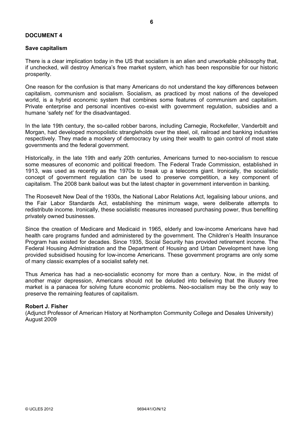 Cambridge A Level Thinking Skills 9694 2012 Oct/Nov Paper 4 · Variant 1 question paper, page 6 of 8