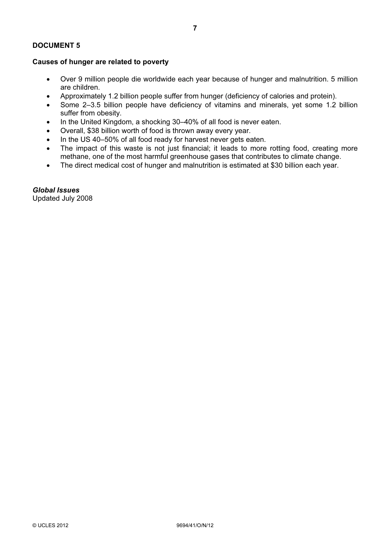 Cambridge A Level Thinking Skills 9694 2012 Oct/Nov Paper 4 · Variant 1 question paper, page 7 of 8