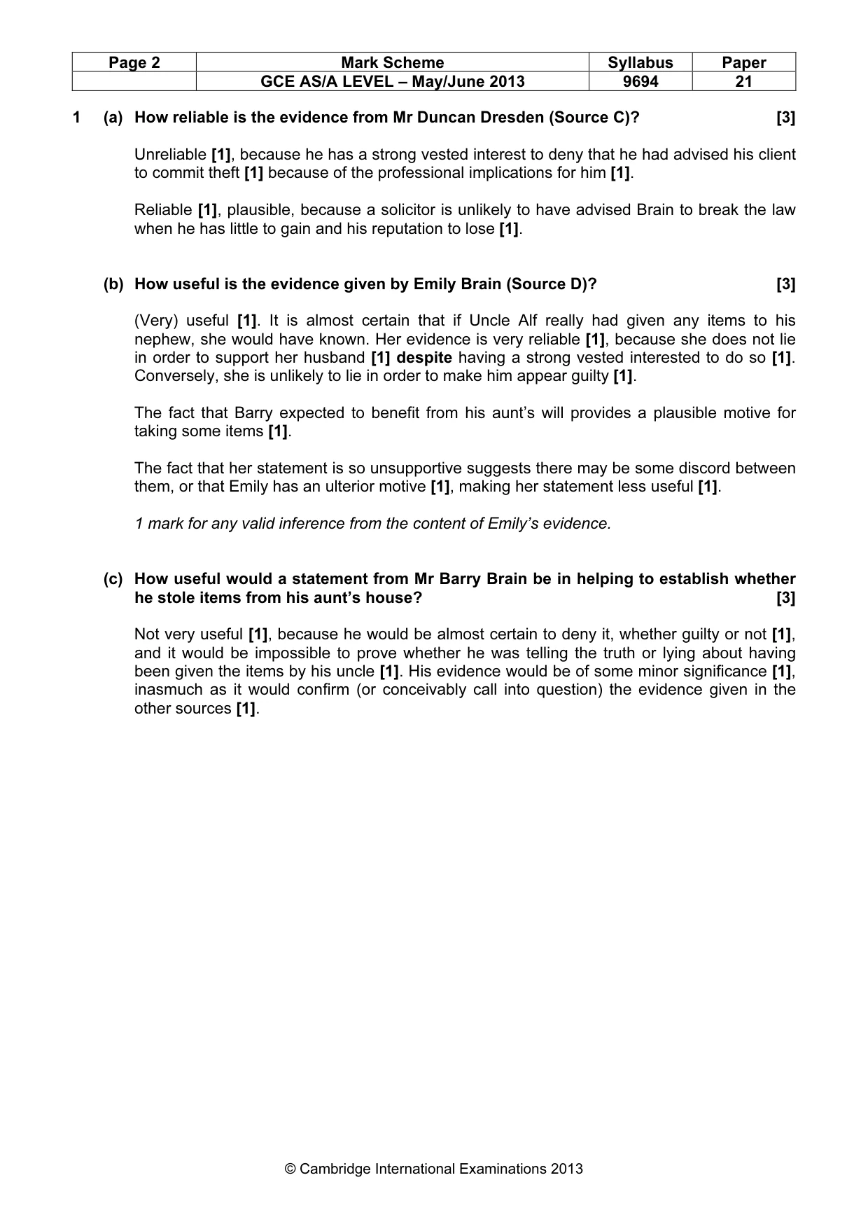 Mark scheme, page 2 of 8