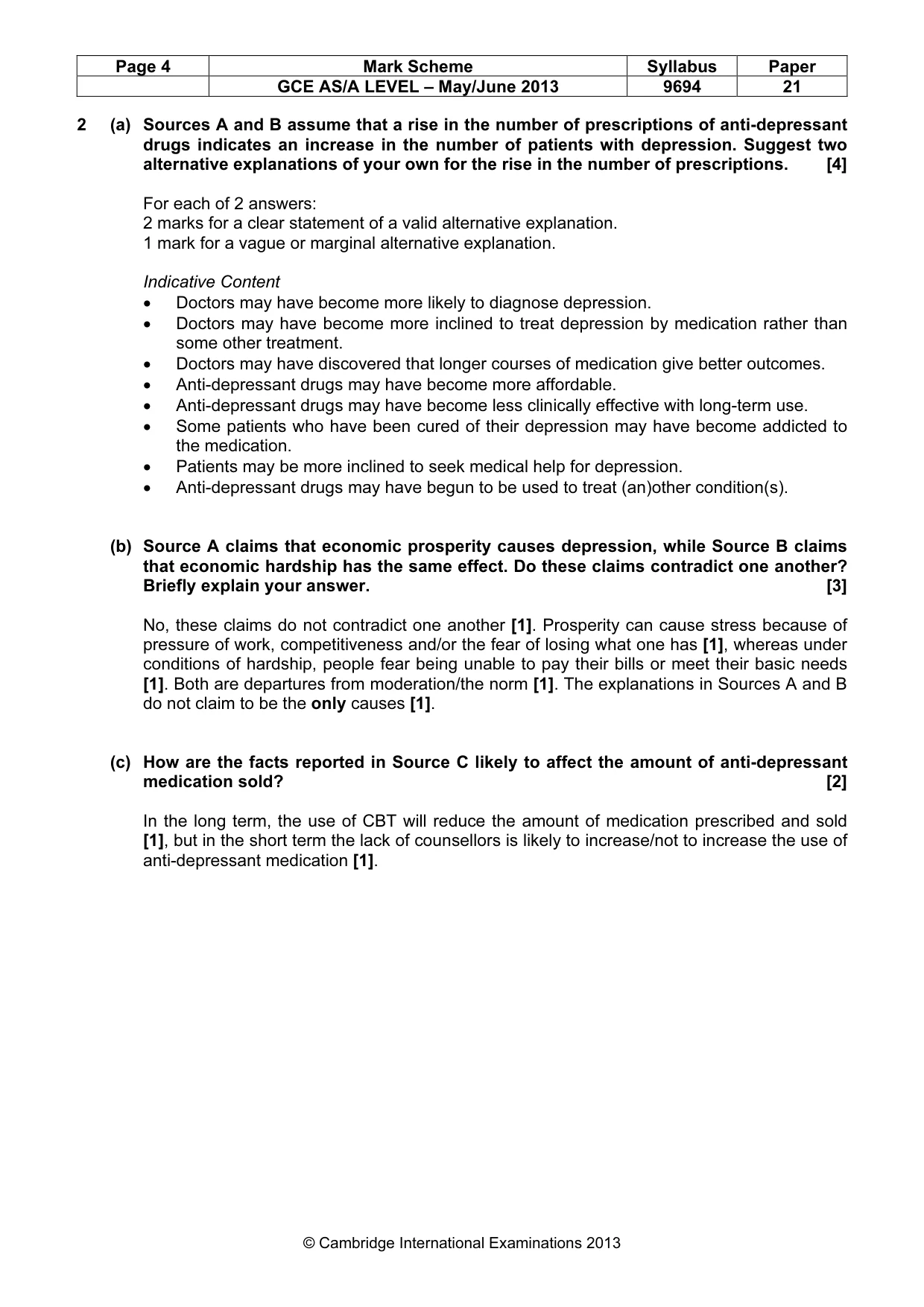 Mark scheme, page 4 of 8
