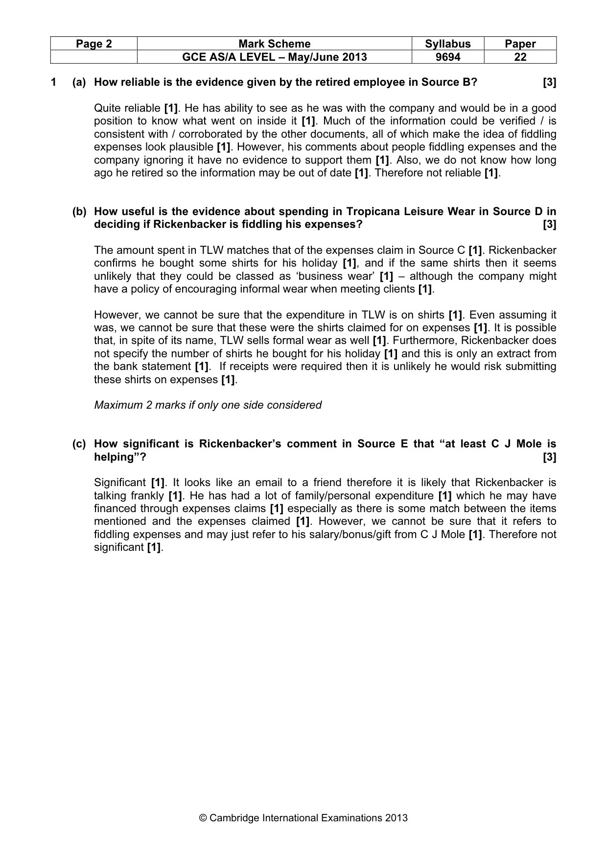 Mark scheme, page 2 of 7