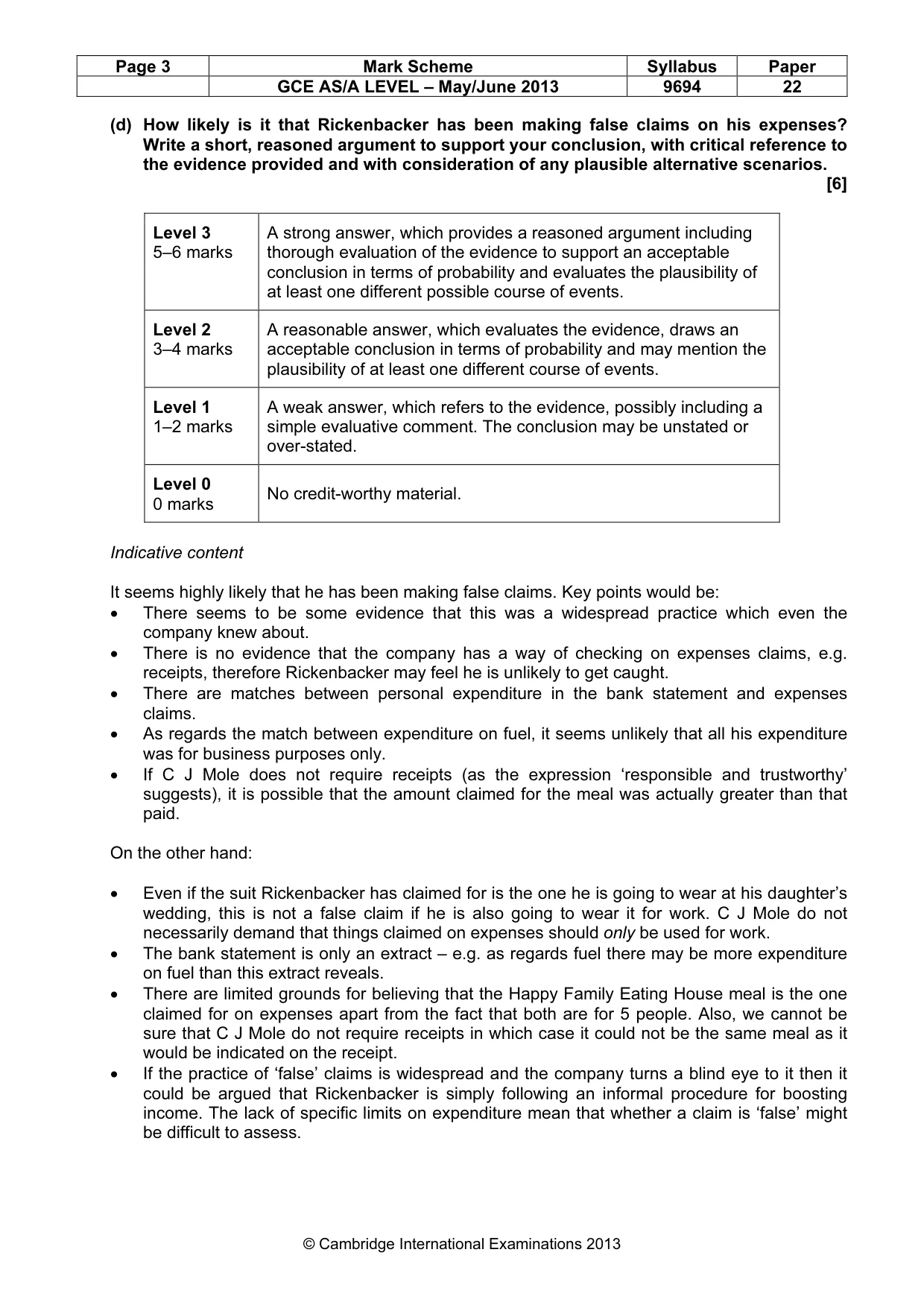 Mark scheme, page 3 of 7