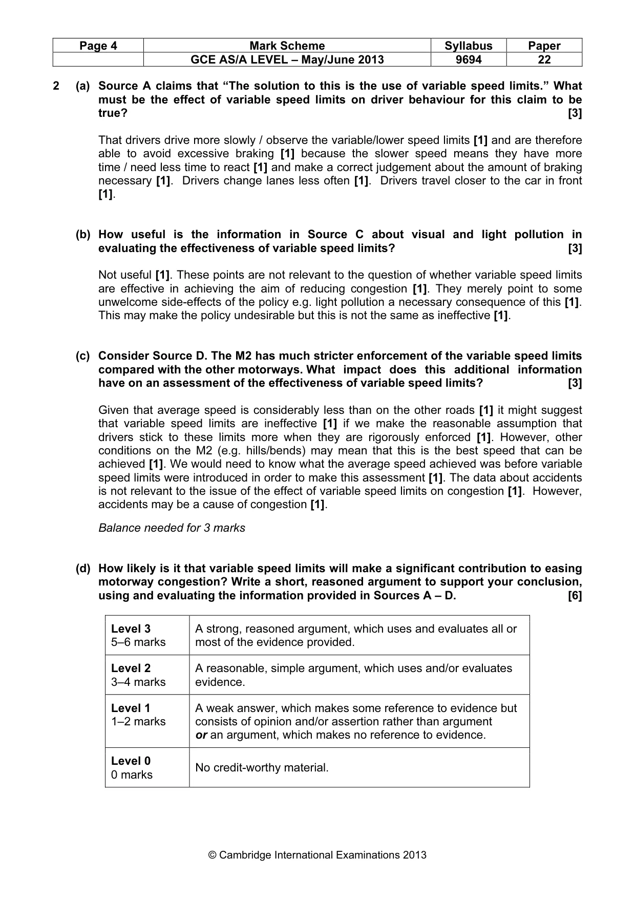Mark scheme, page 4 of 7
