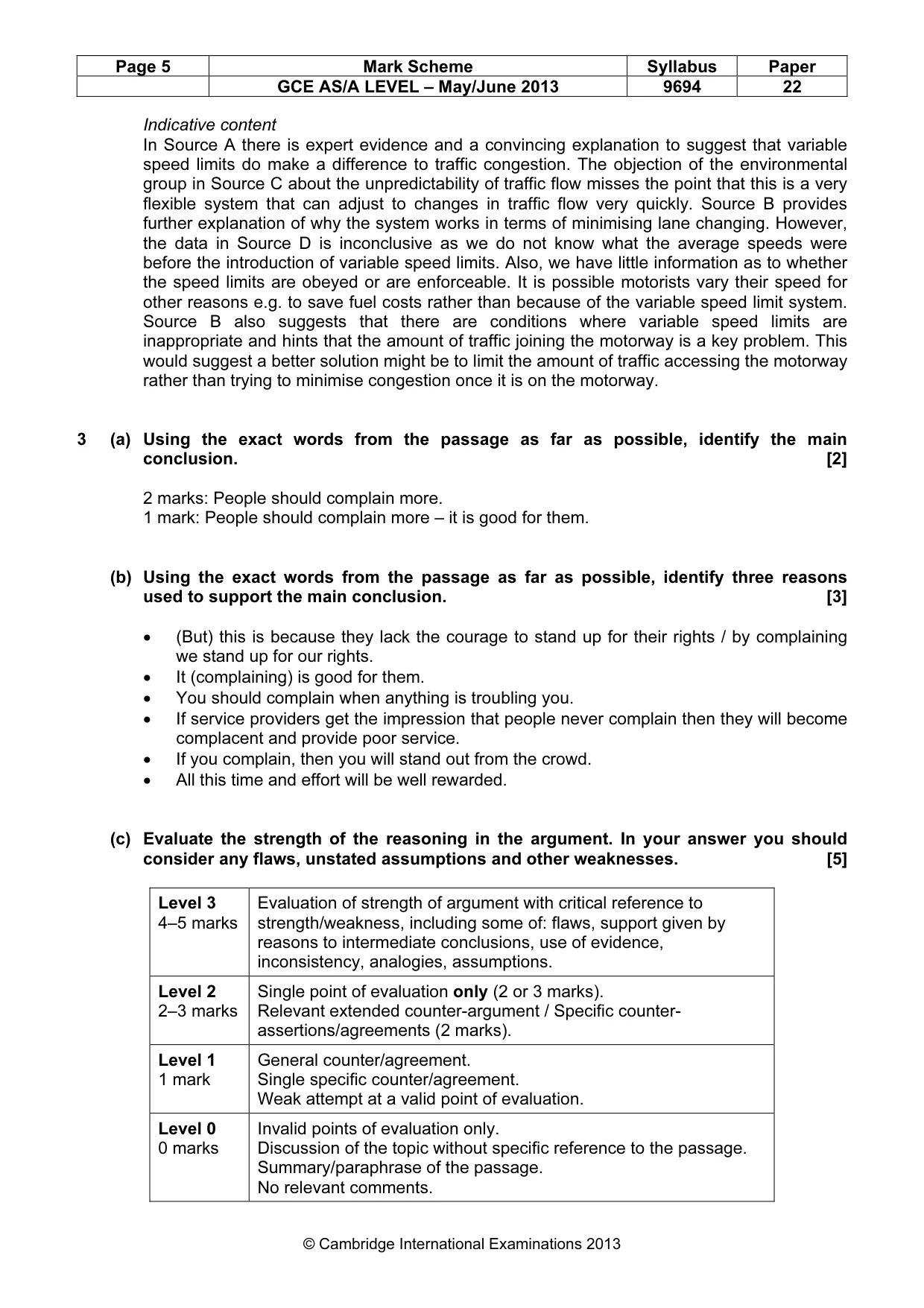 Mark scheme, page 5 of 7