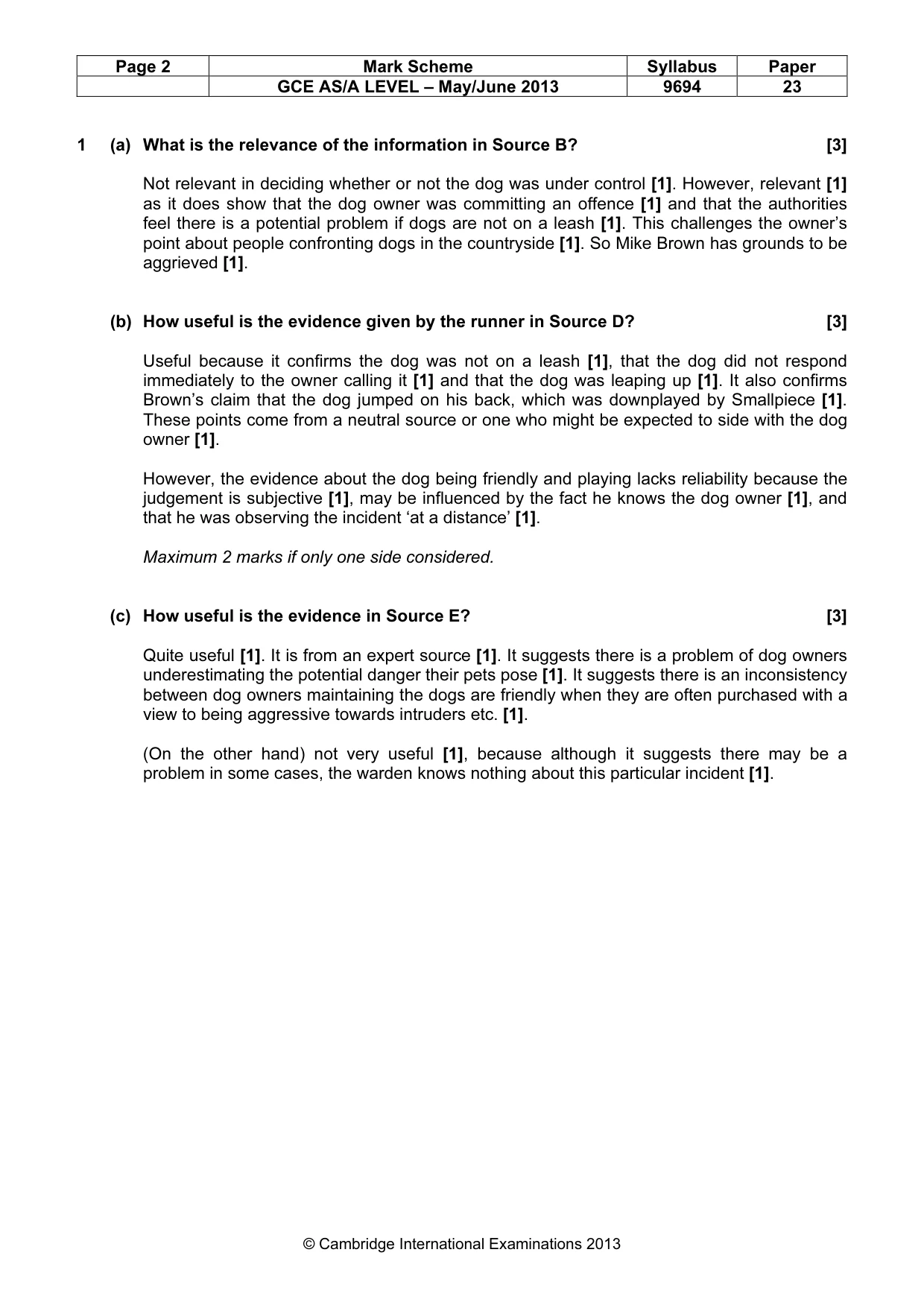 Mark scheme, page 2 of 8