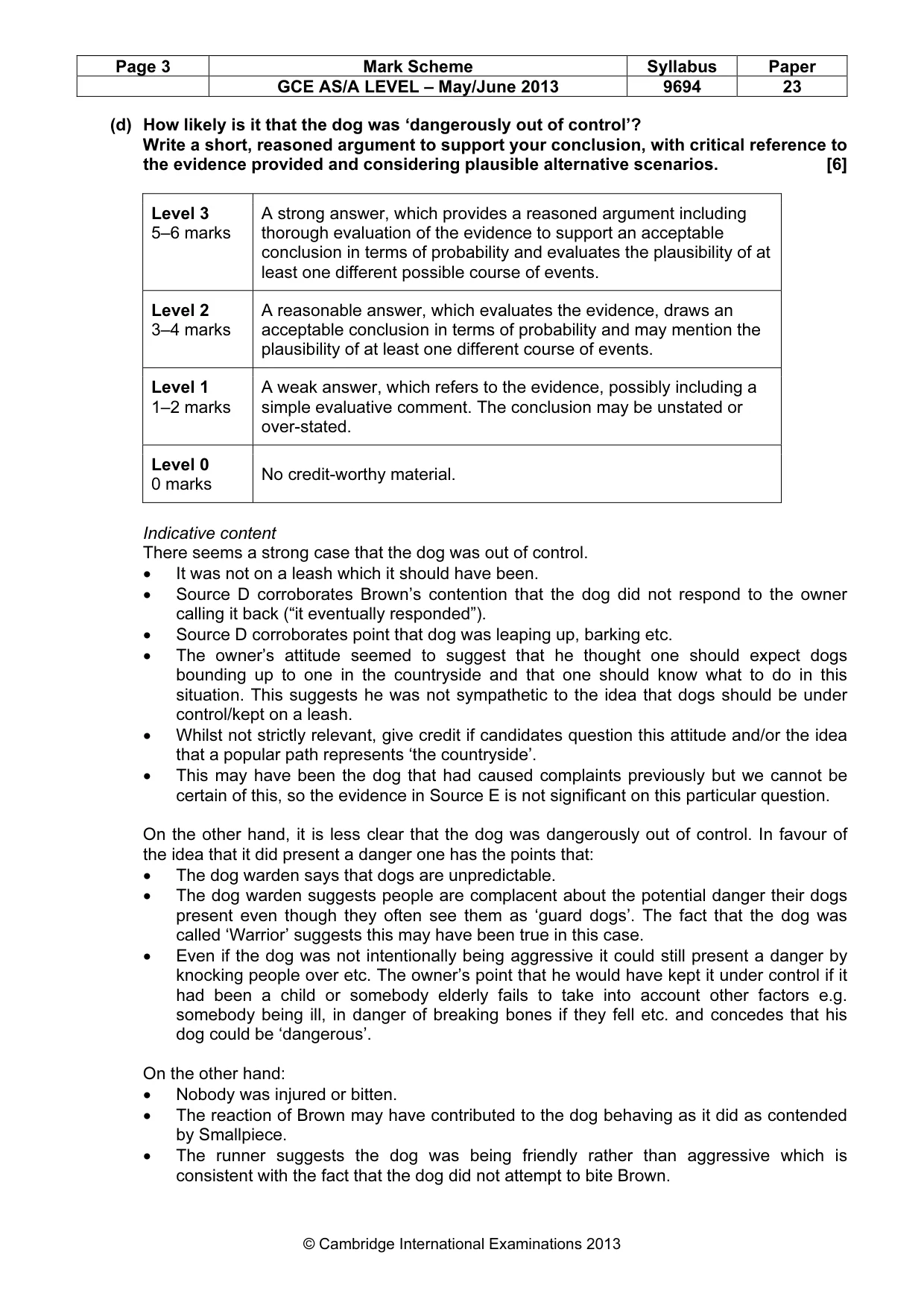 Mark scheme, page 3 of 8