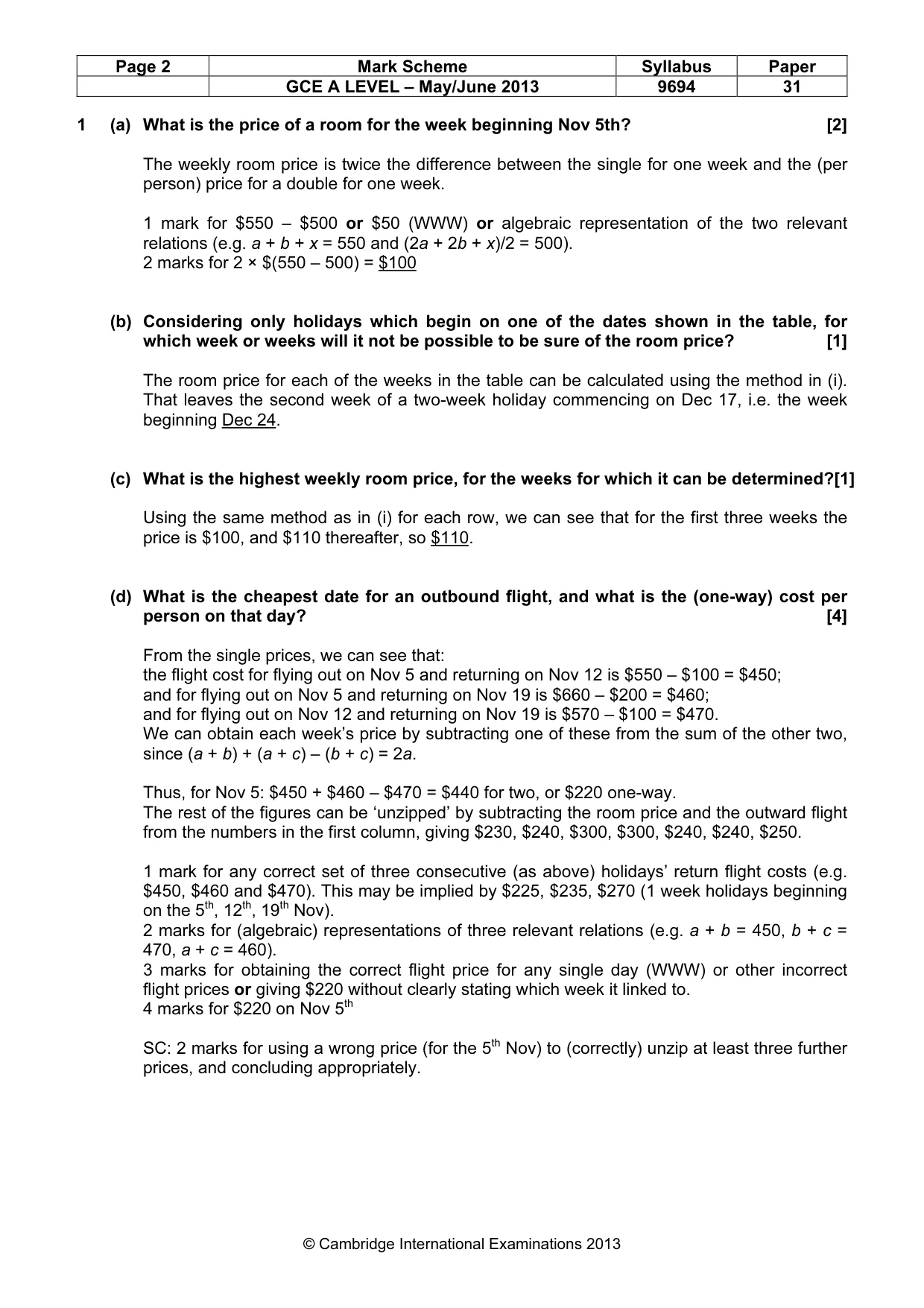 Mark scheme, page 2 of 10