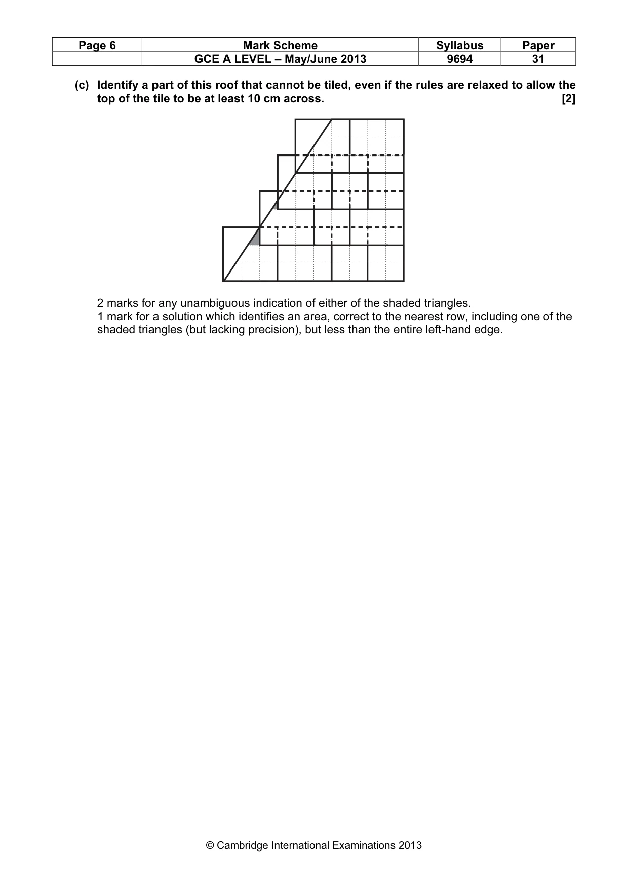 Mark scheme, page 6 of 10