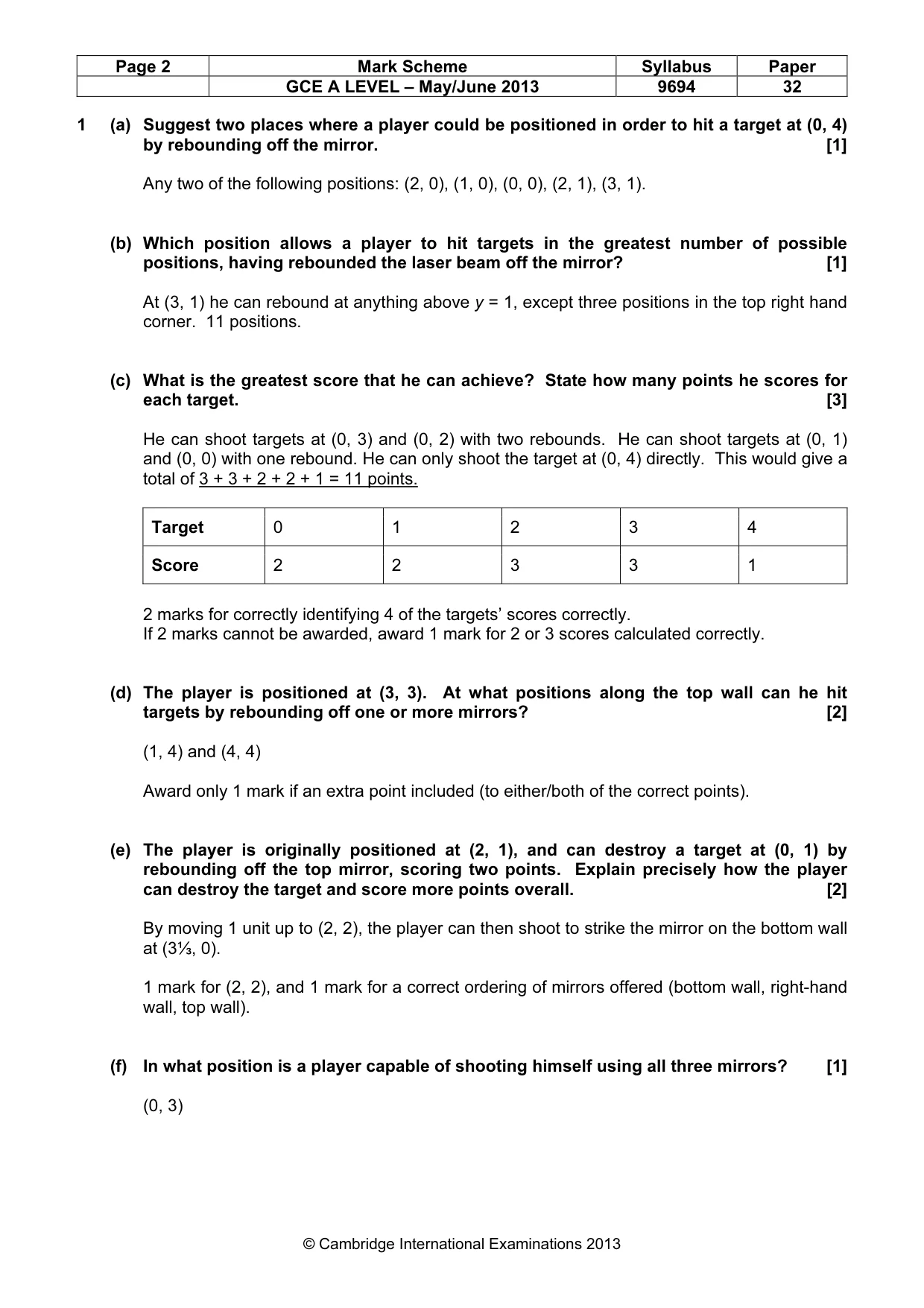 Mark scheme, page 2 of 7