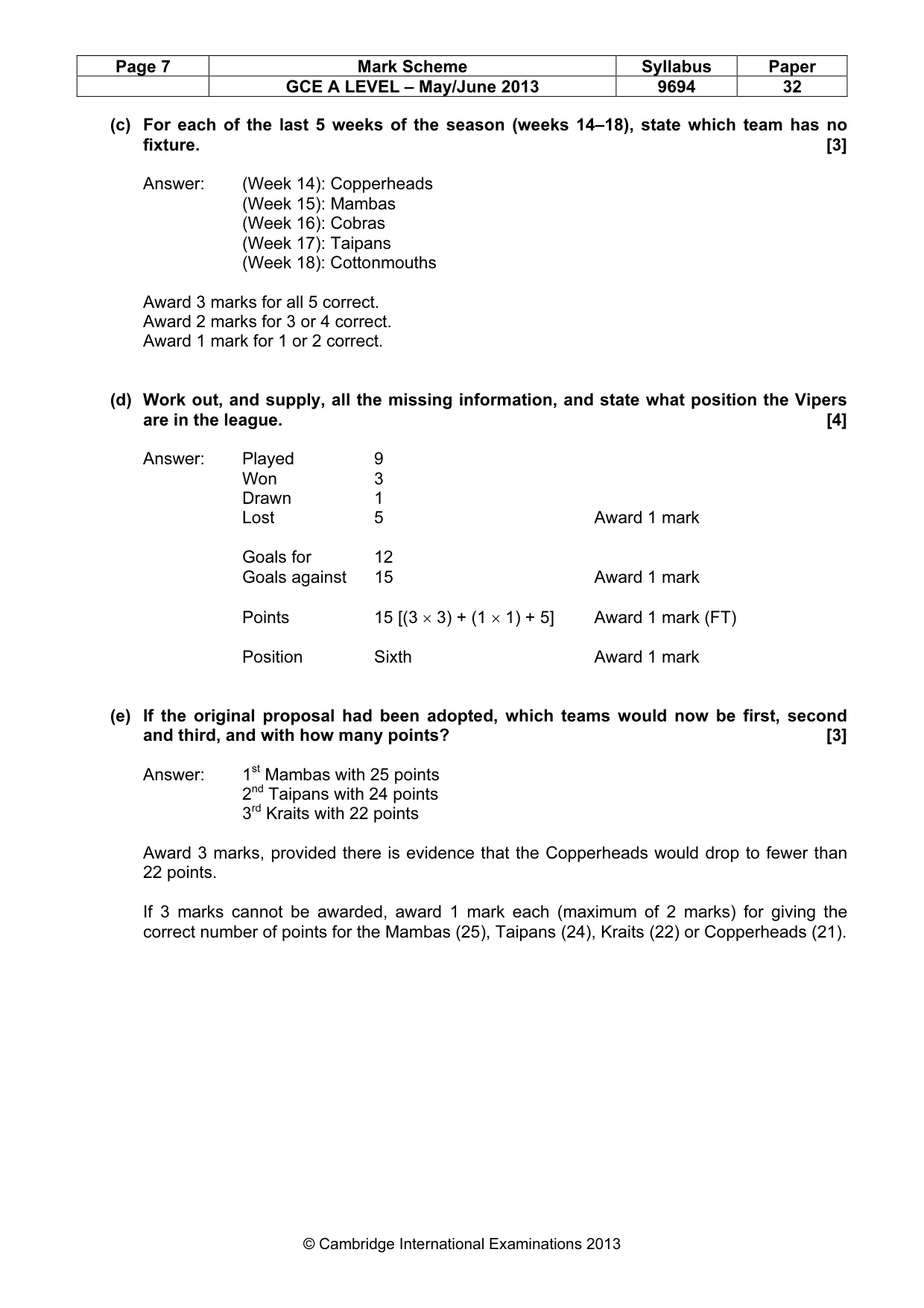 Mark scheme, page 7 of 7