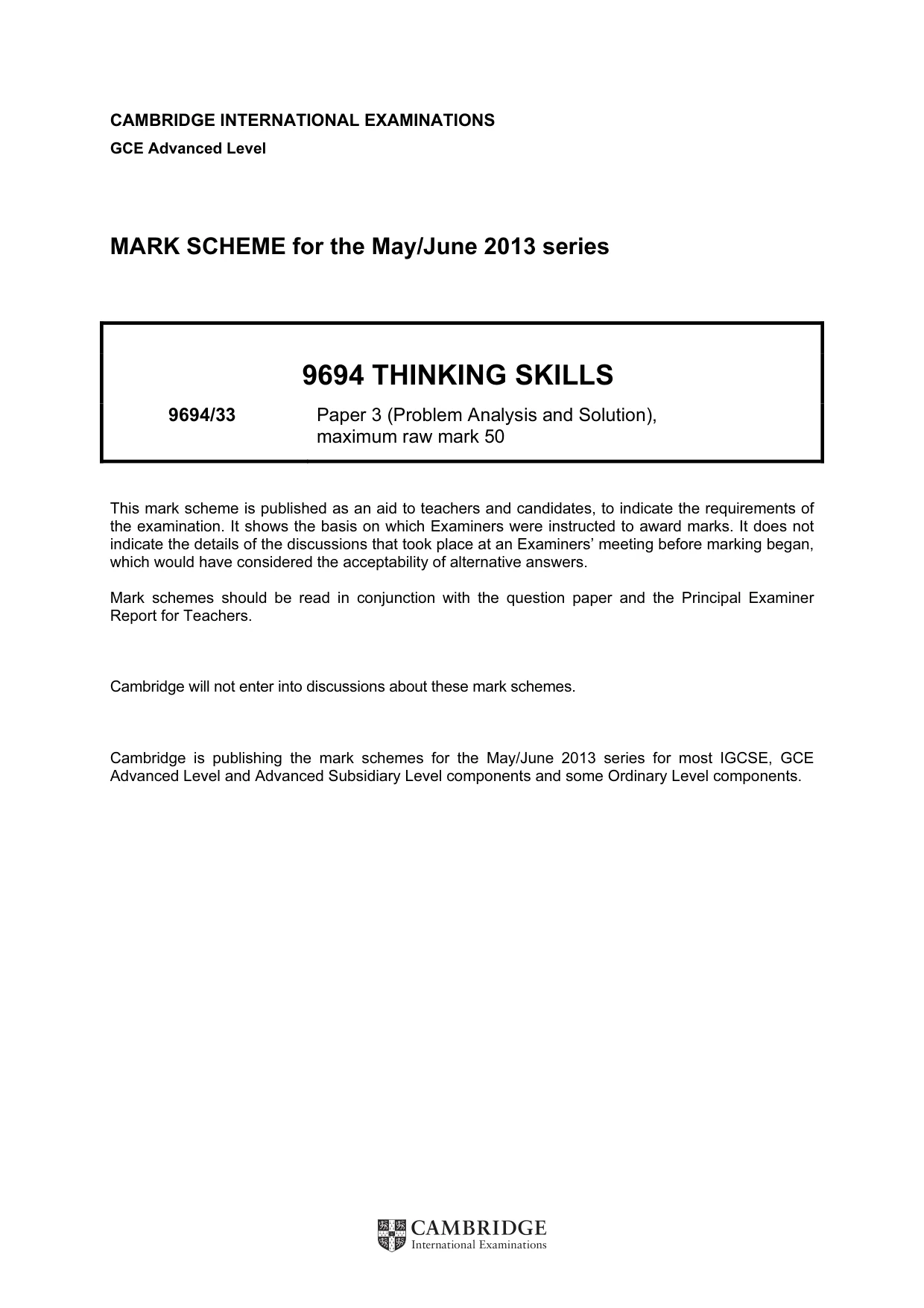 Mark scheme, page 1 of 10