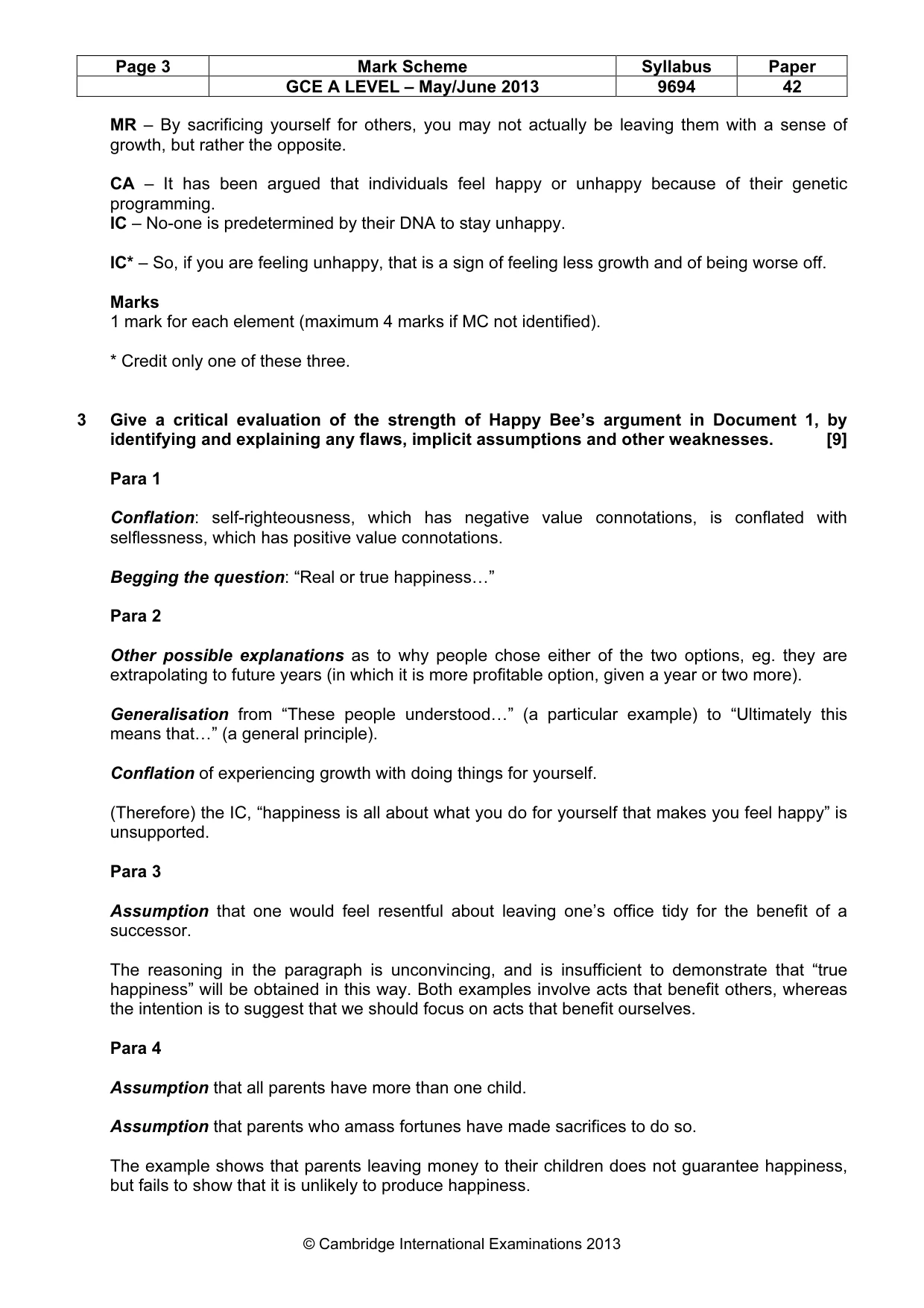 Mark scheme, page 3 of 7