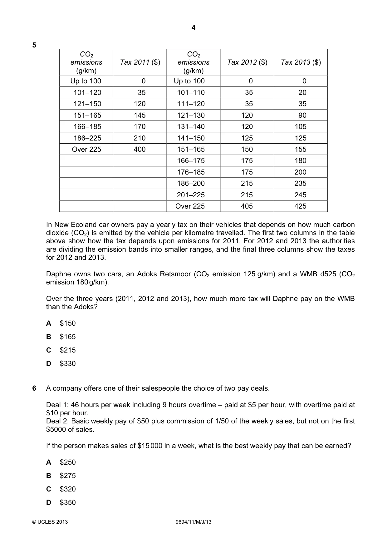 Cambridge A Level Thinking Skills 9694 2013 May/June Paper 1 · Variant 1 question paper, page 4 of 20