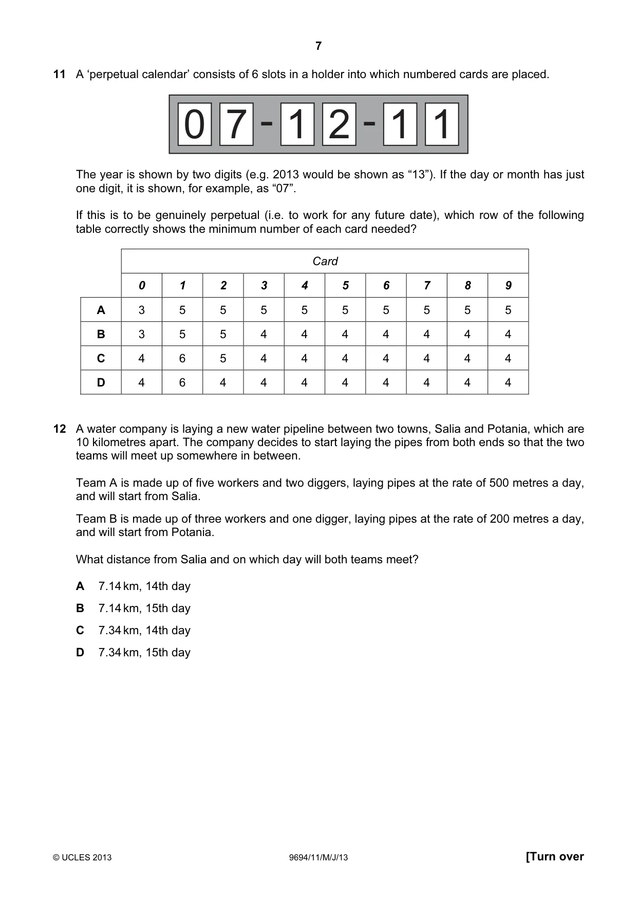 Cambridge A Level Thinking Skills 9694 2013 May/June Paper 1 · Variant 1 question paper, page 7 of 20
