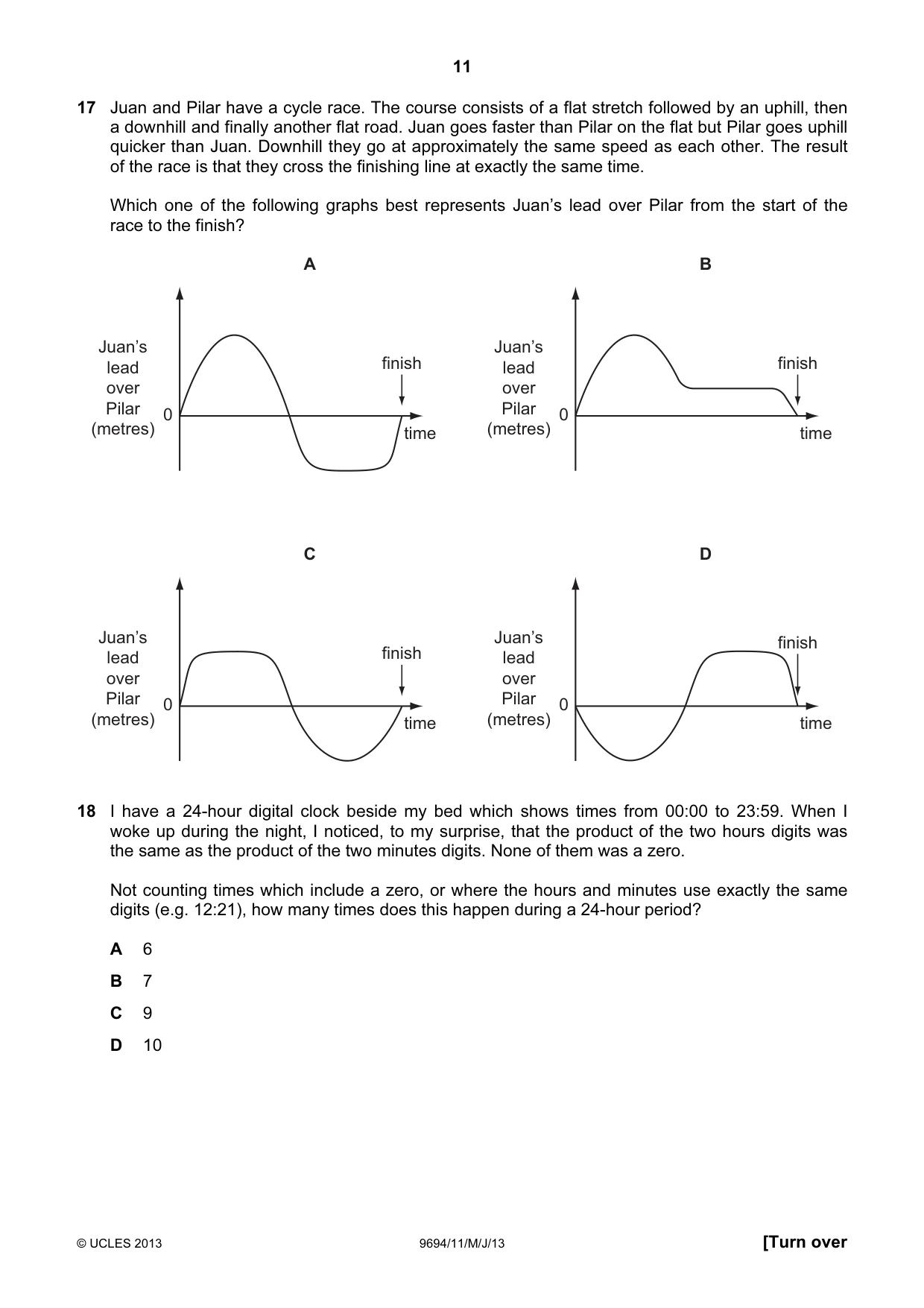 Cambridge A Level Thinking Skills 9694 2013 May/June Paper 1 · Variant 1 question paper, page 11 of 20