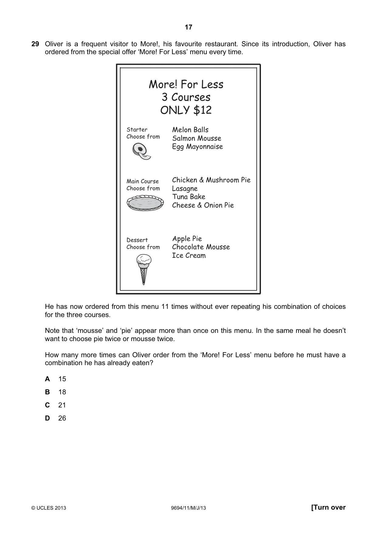 Cambridge A Level Thinking Skills 9694 2013 May/June Paper 1 · Variant 1 question paper, page 17 of 20