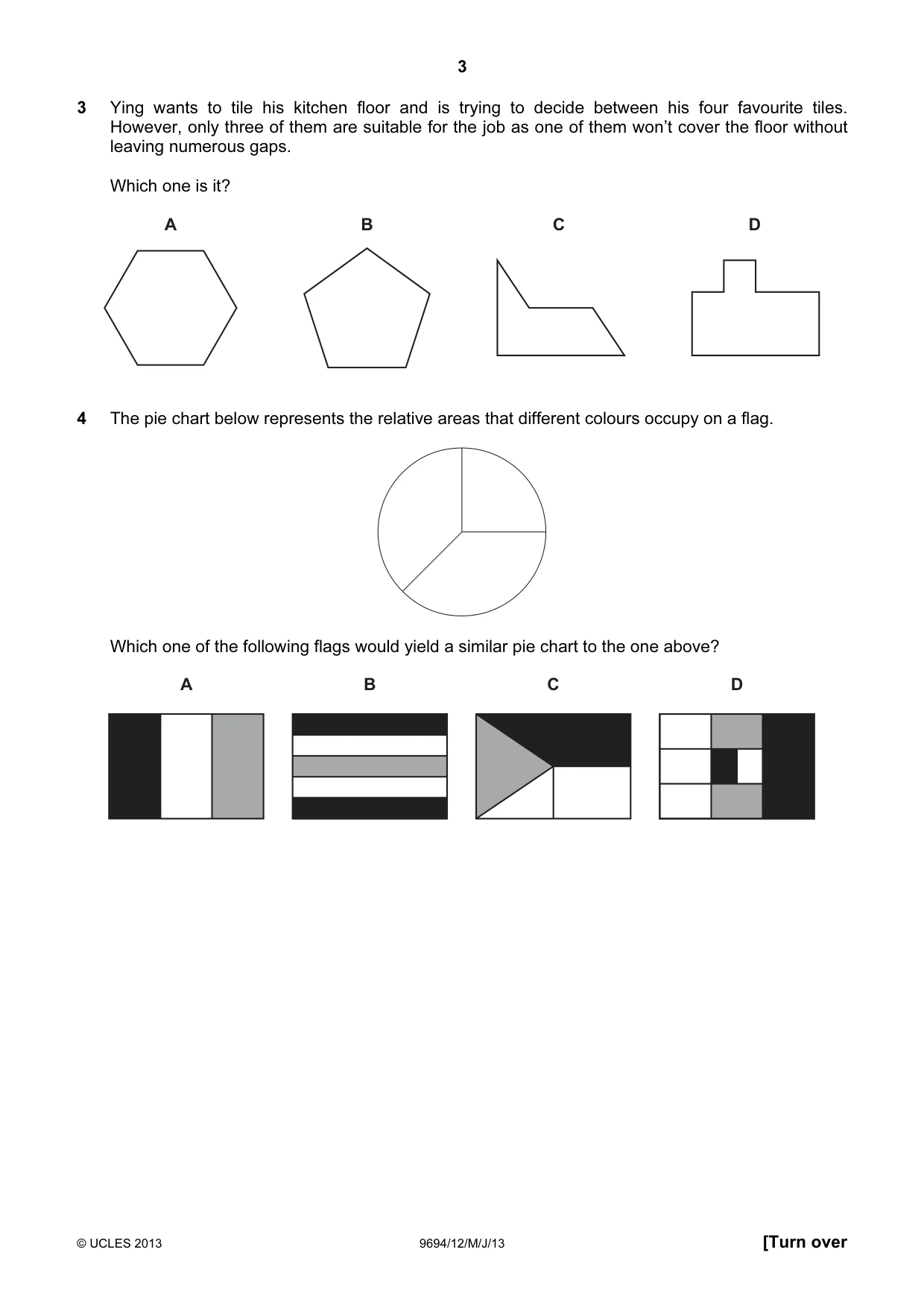 Cambridge A Level Thinking Skills 9694 2013 May/June Paper 1 · Variant 2 question paper, page 3 of 16
