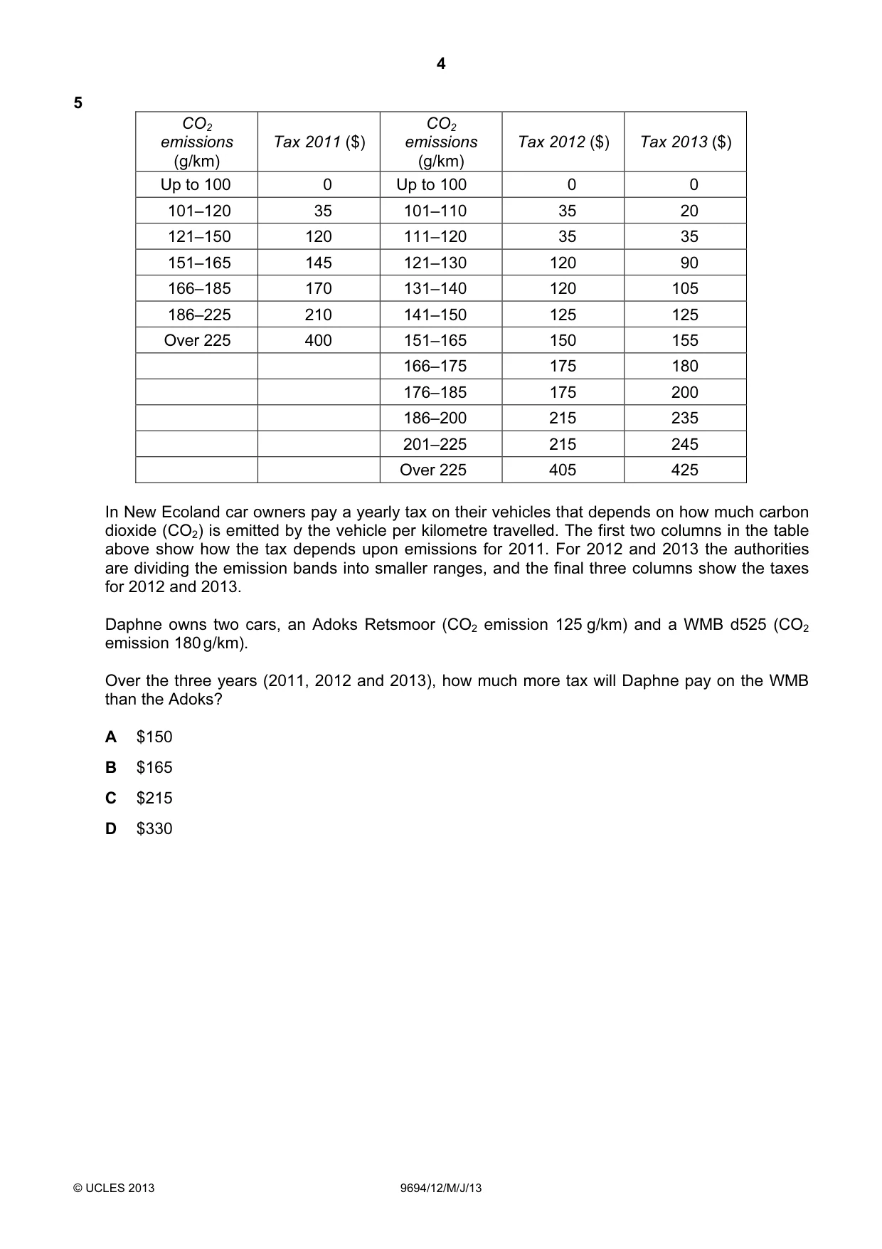 Cambridge A Level Thinking Skills 9694 2013 May/June Paper 1 · Variant 2 question paper, page 4 of 16