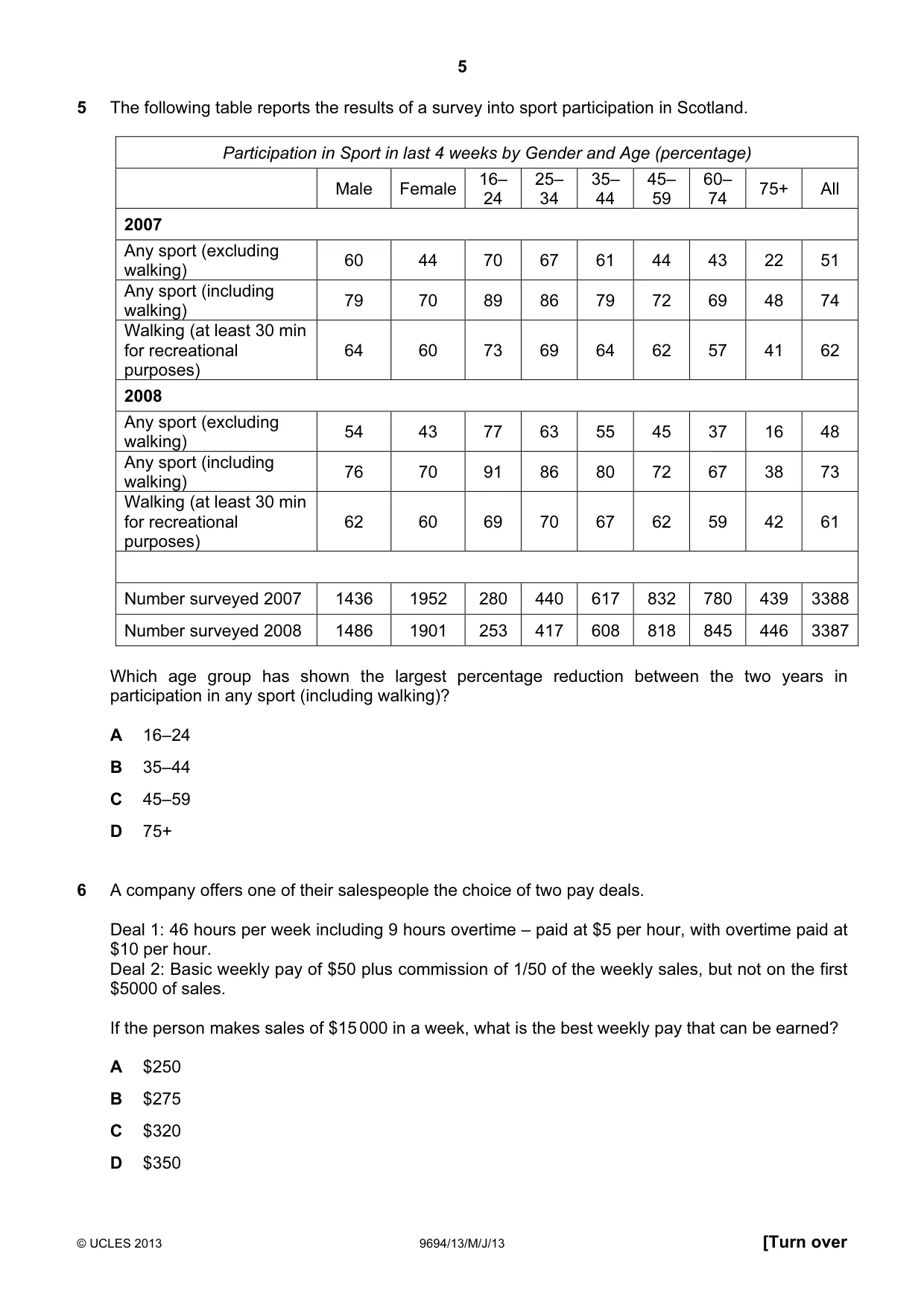 Cambridge A Level Thinking Skills 9694 2013 May/June Paper 1 · Variant 3 question paper, page 5 of 20