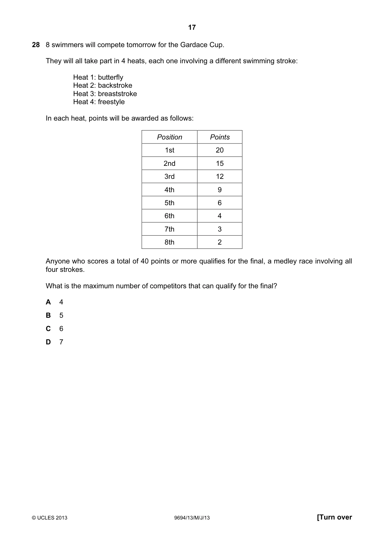 Cambridge A Level Thinking Skills 9694 2013 May/June Paper 1 · Variant 3 question paper, page 17 of 20