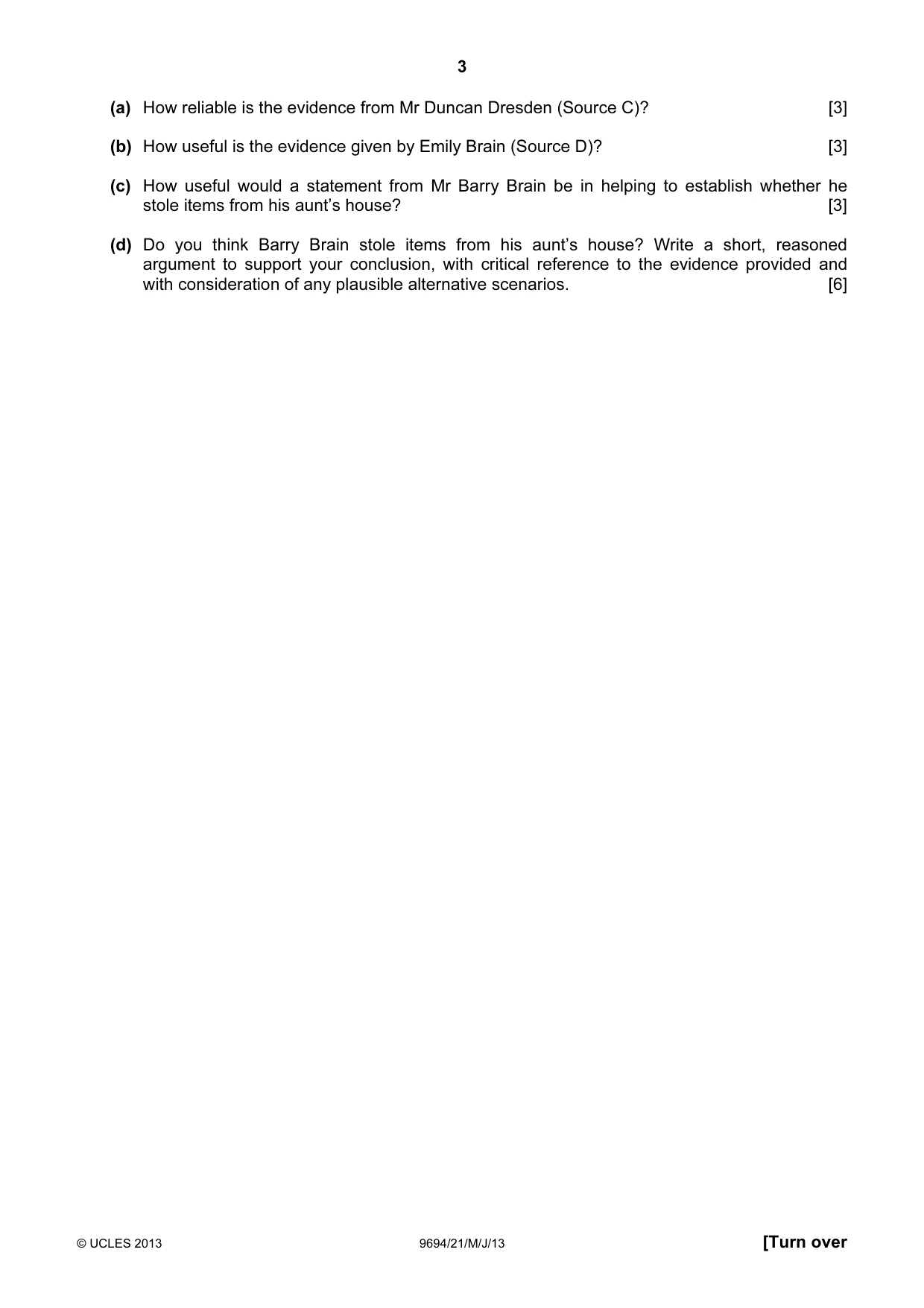 Cambridge A Level Thinking Skills 9694 2013 May/June Paper 2 · Variant 1 question paper, page 3 of 8