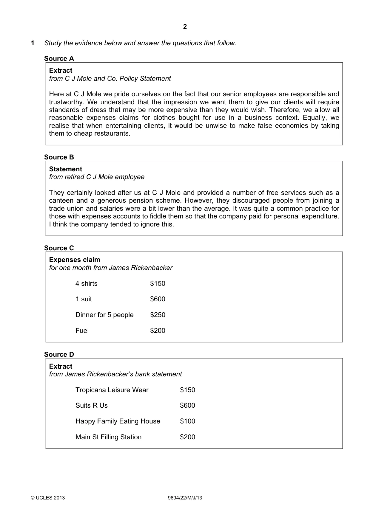 Cambridge A Level Thinking Skills 9694 2013 May/June Paper 2 · Variant 2 question paper, page 2 of 8