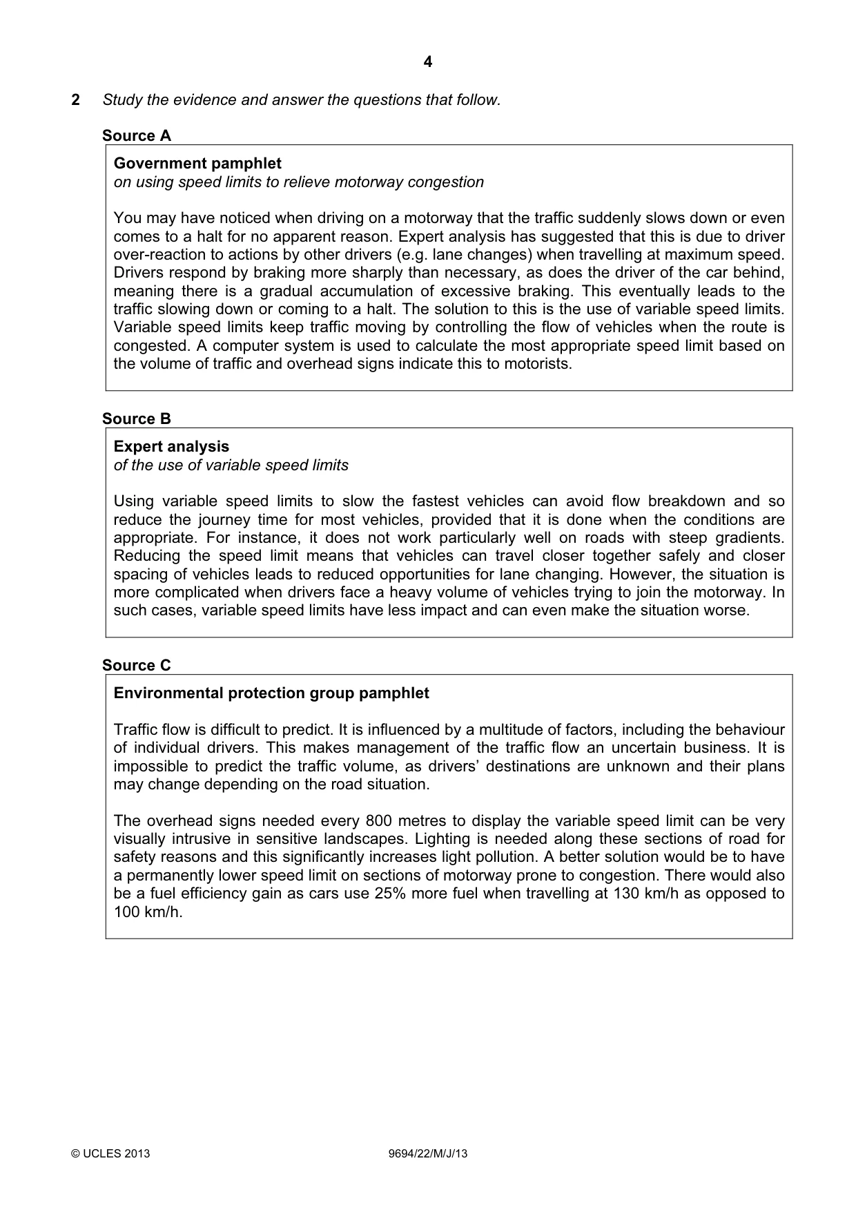 Cambridge A Level Thinking Skills 9694 2013 May/June Paper 2 · Variant 2 question paper, page 4 of 8