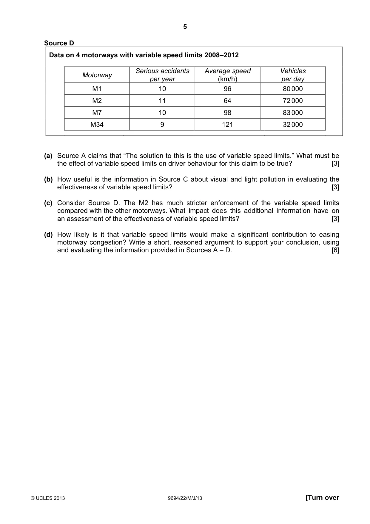Cambridge A Level Thinking Skills 9694 2013 May/June Paper 2 · Variant 2 question paper, page 5 of 8